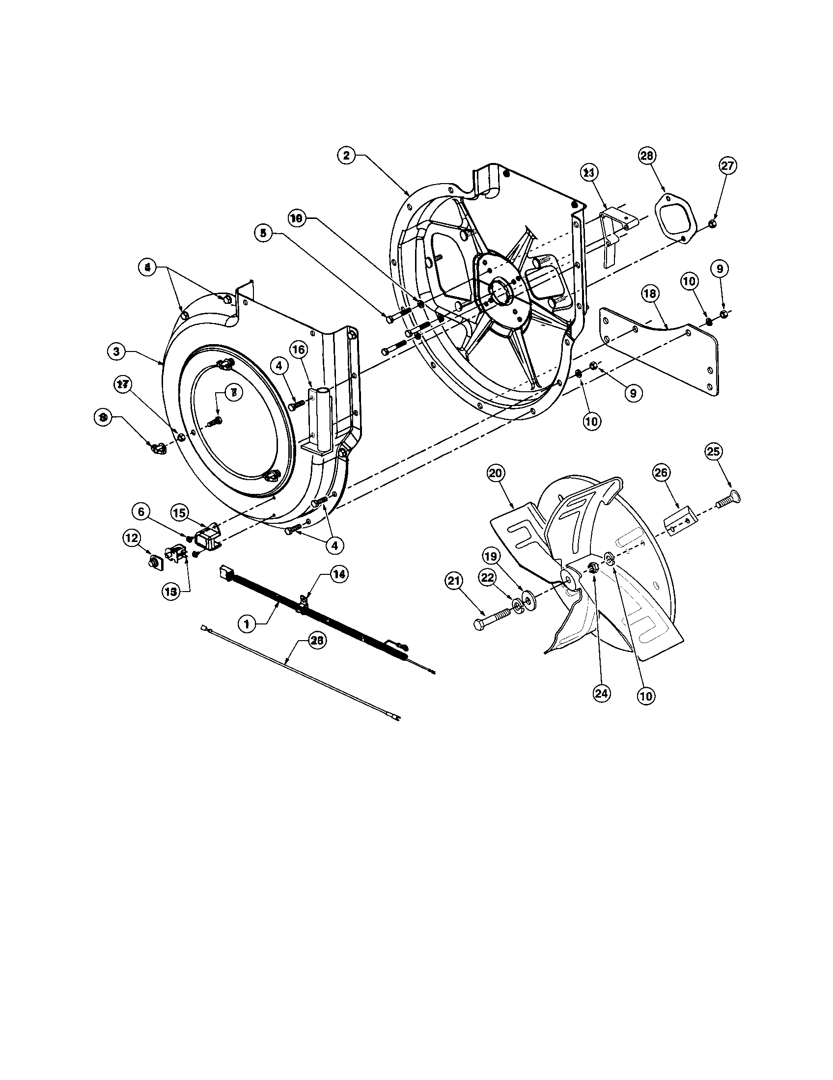 Craftsman 48624516 impeller housing assembly diagram