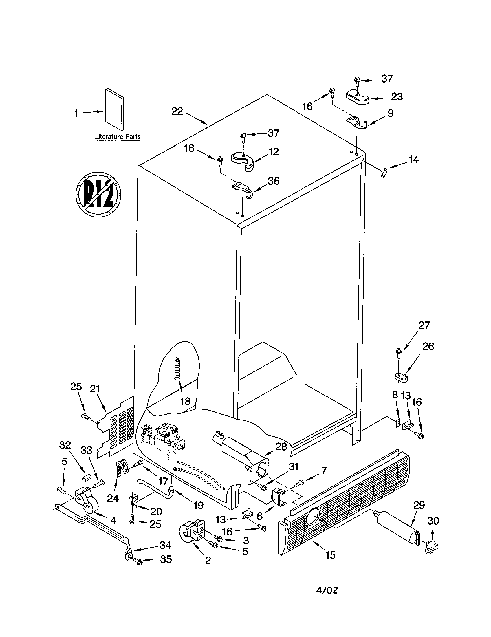 Kenmore 10653793201 cabinet diagram