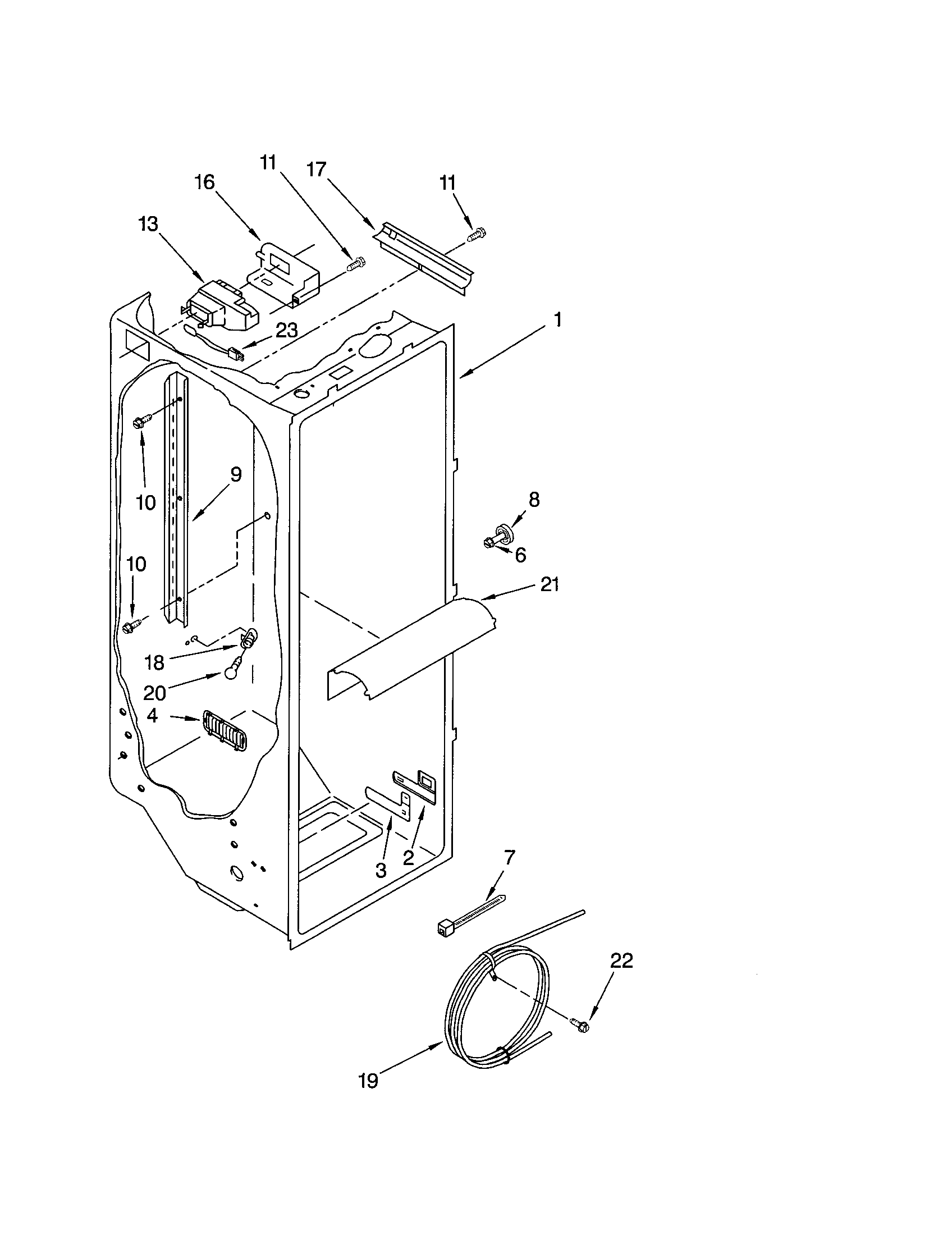 Kenmore 10653793201 refrigerator liner diagram
