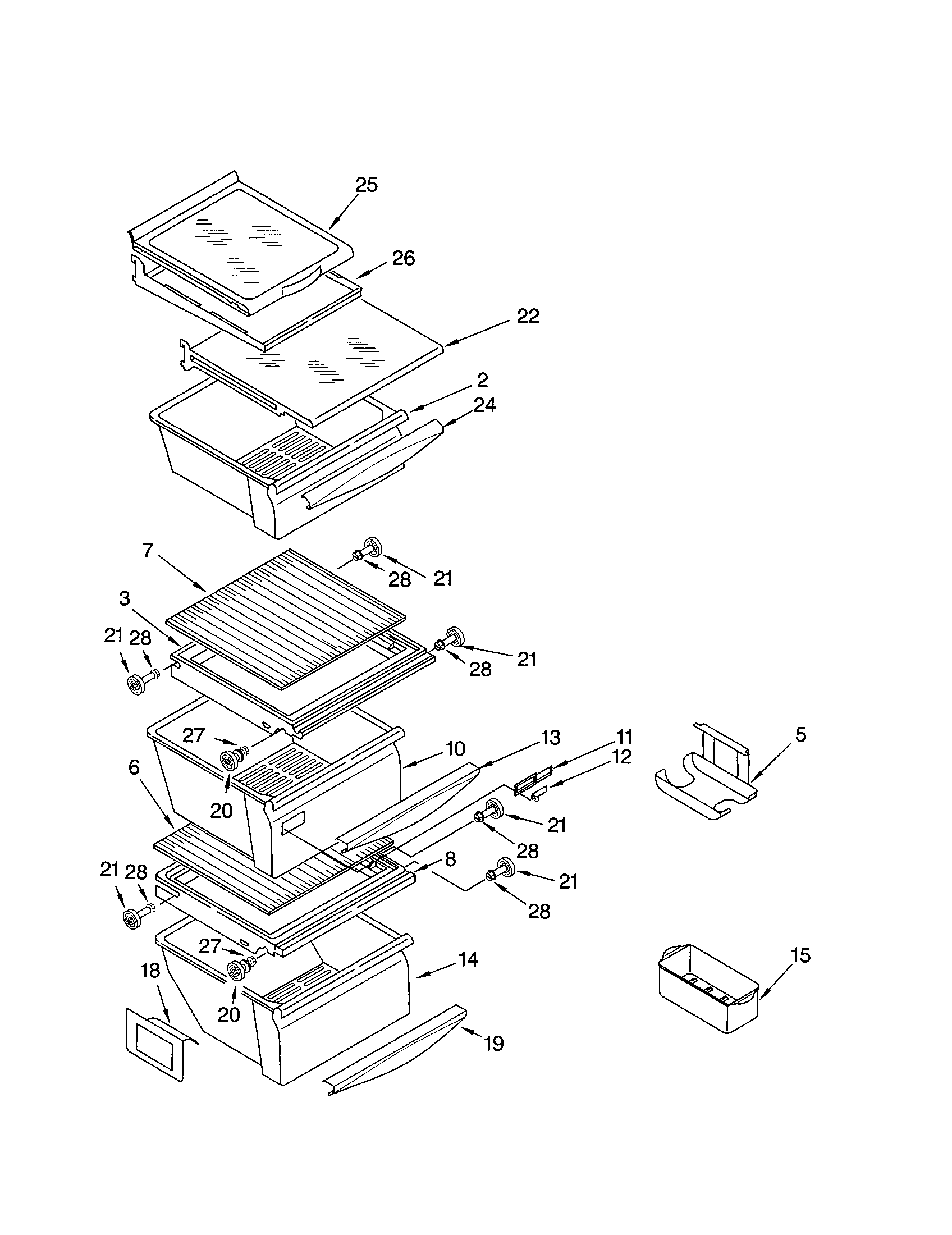 Kenmore 10653793201 refrigerator shelf diagram