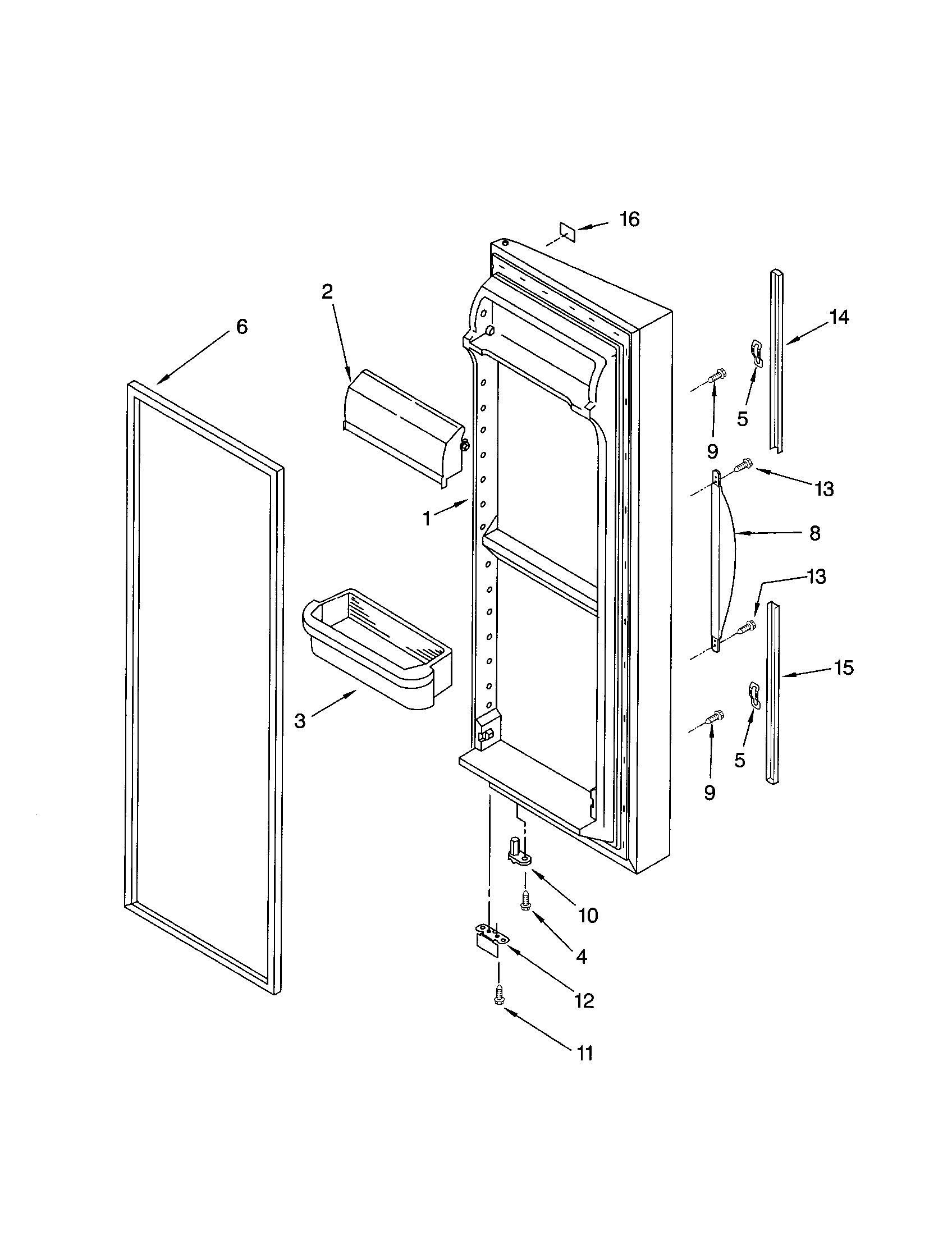 Kenmore 10653793201 refrigerator door diagram