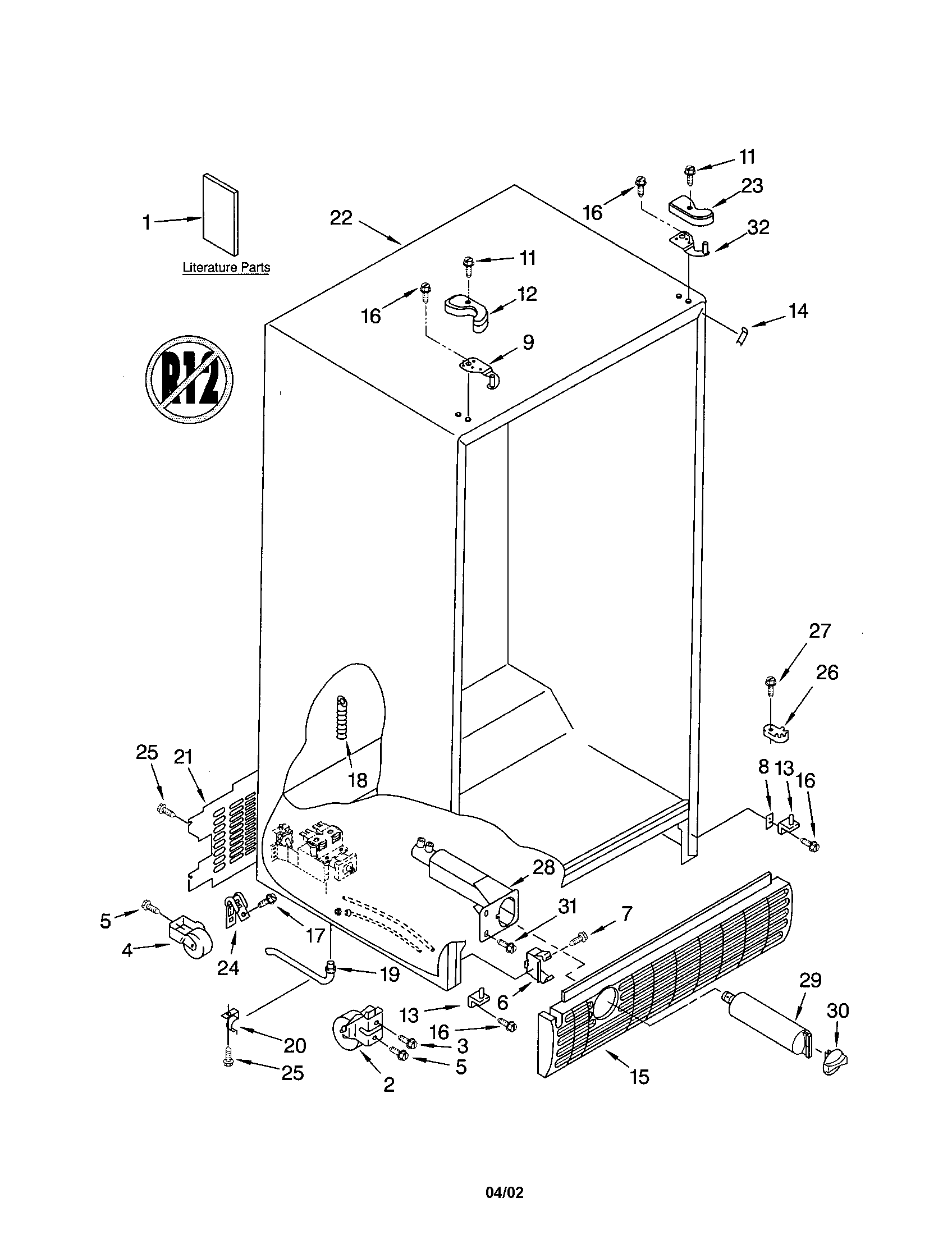 Kenmore 10653759201 cabinet diagram