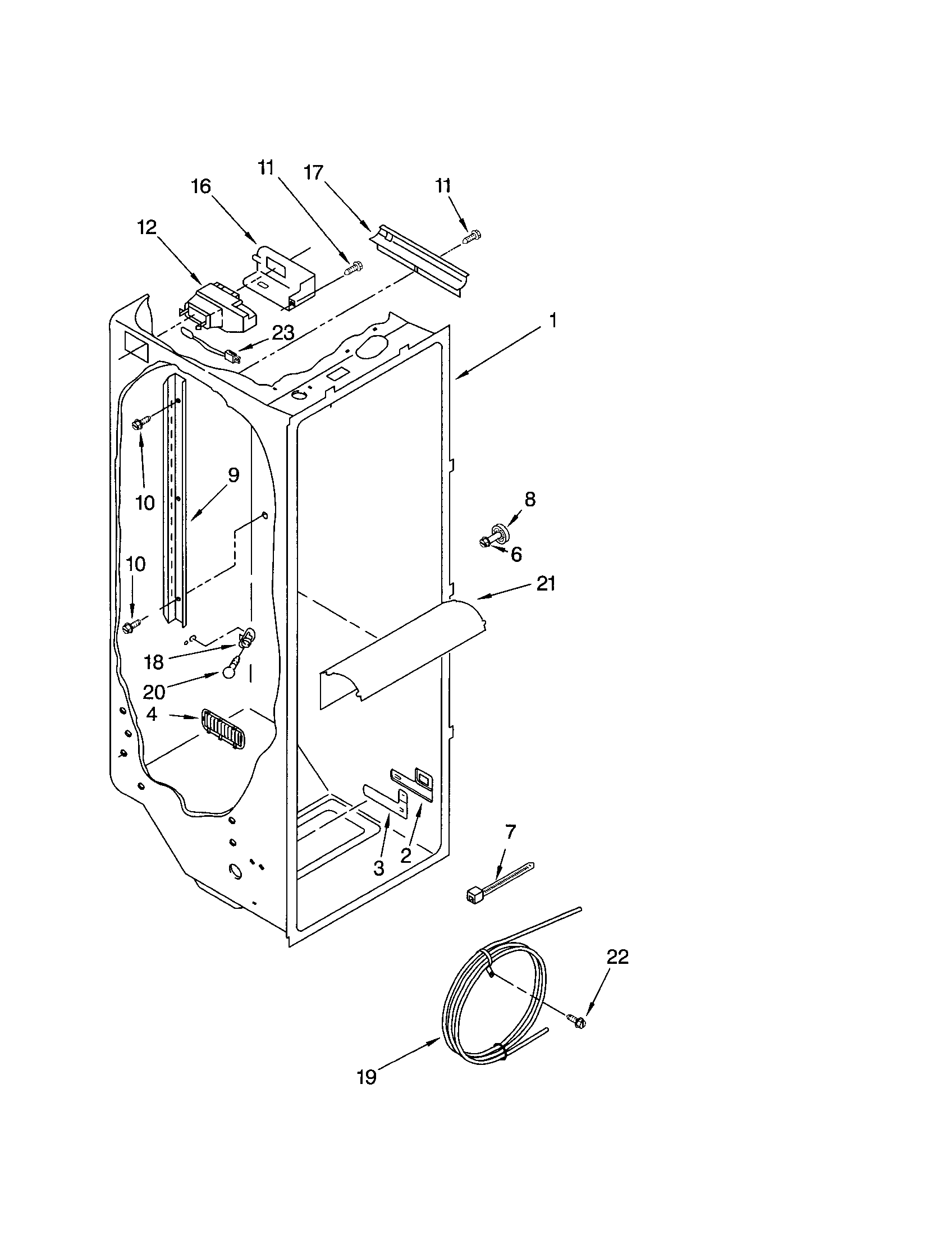 Kenmore 10653759201 refrigerator liner diagram