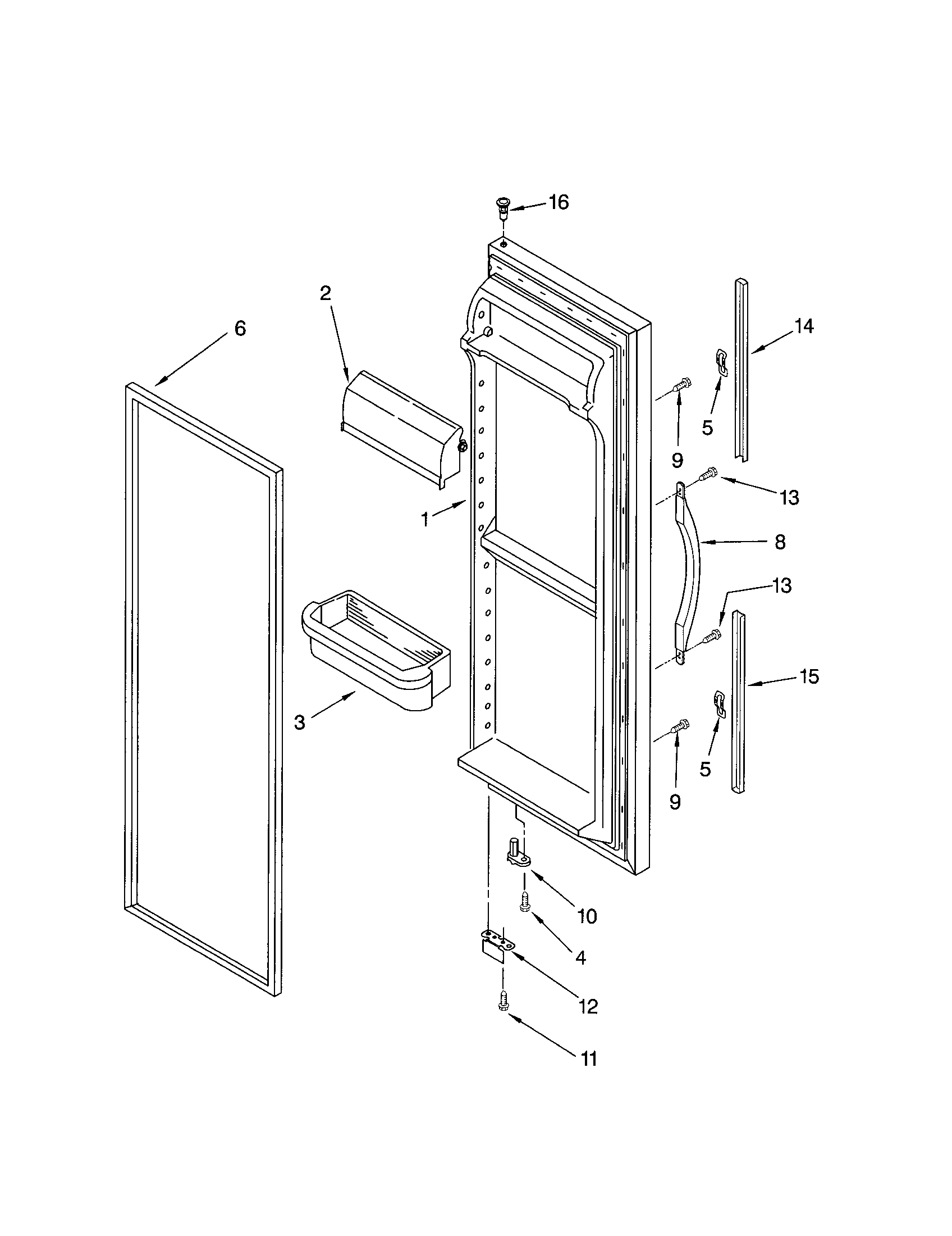 Kenmore 10653759201 refrigerator door diagram