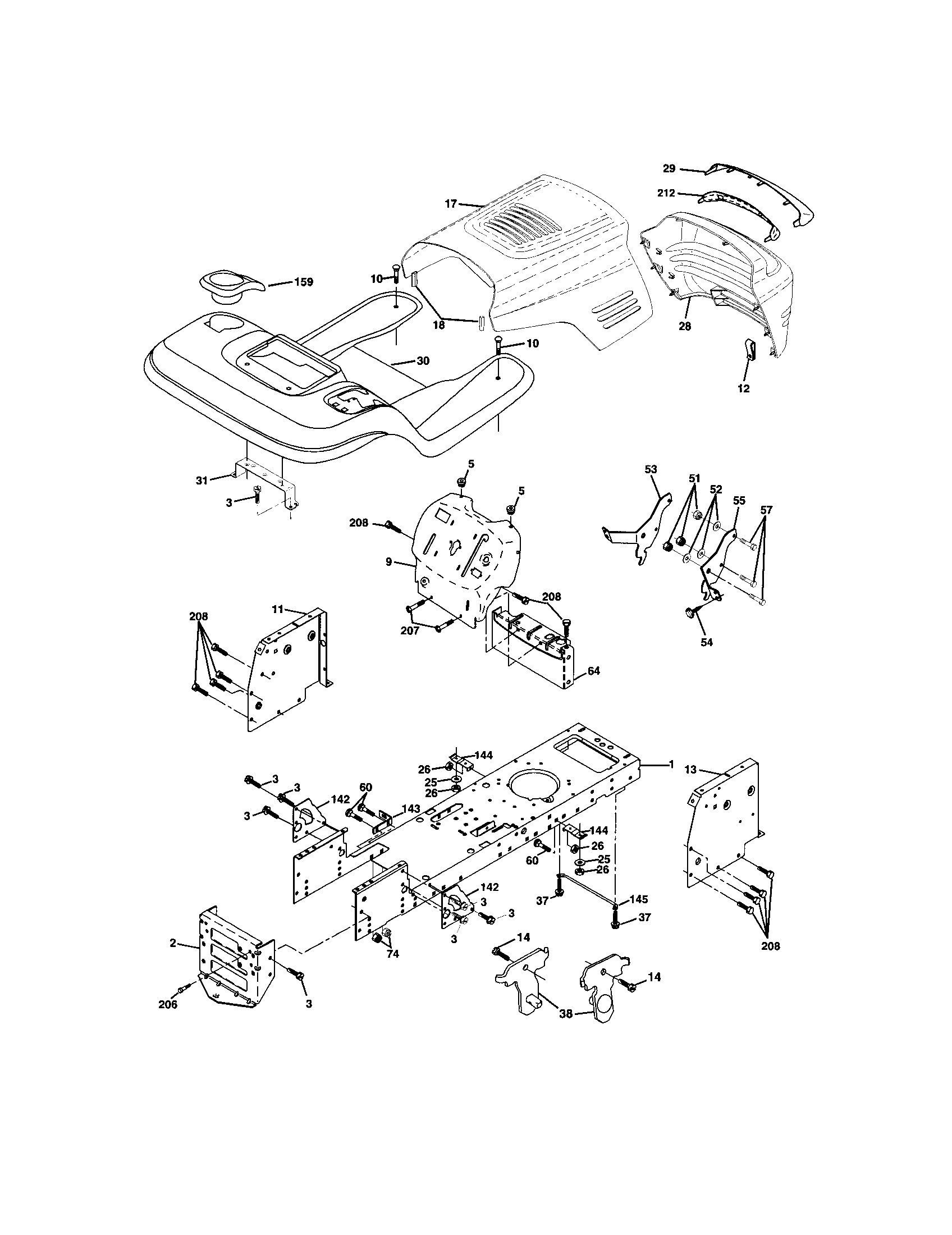 Craftsman 917271661 chassis and enclosures diagram