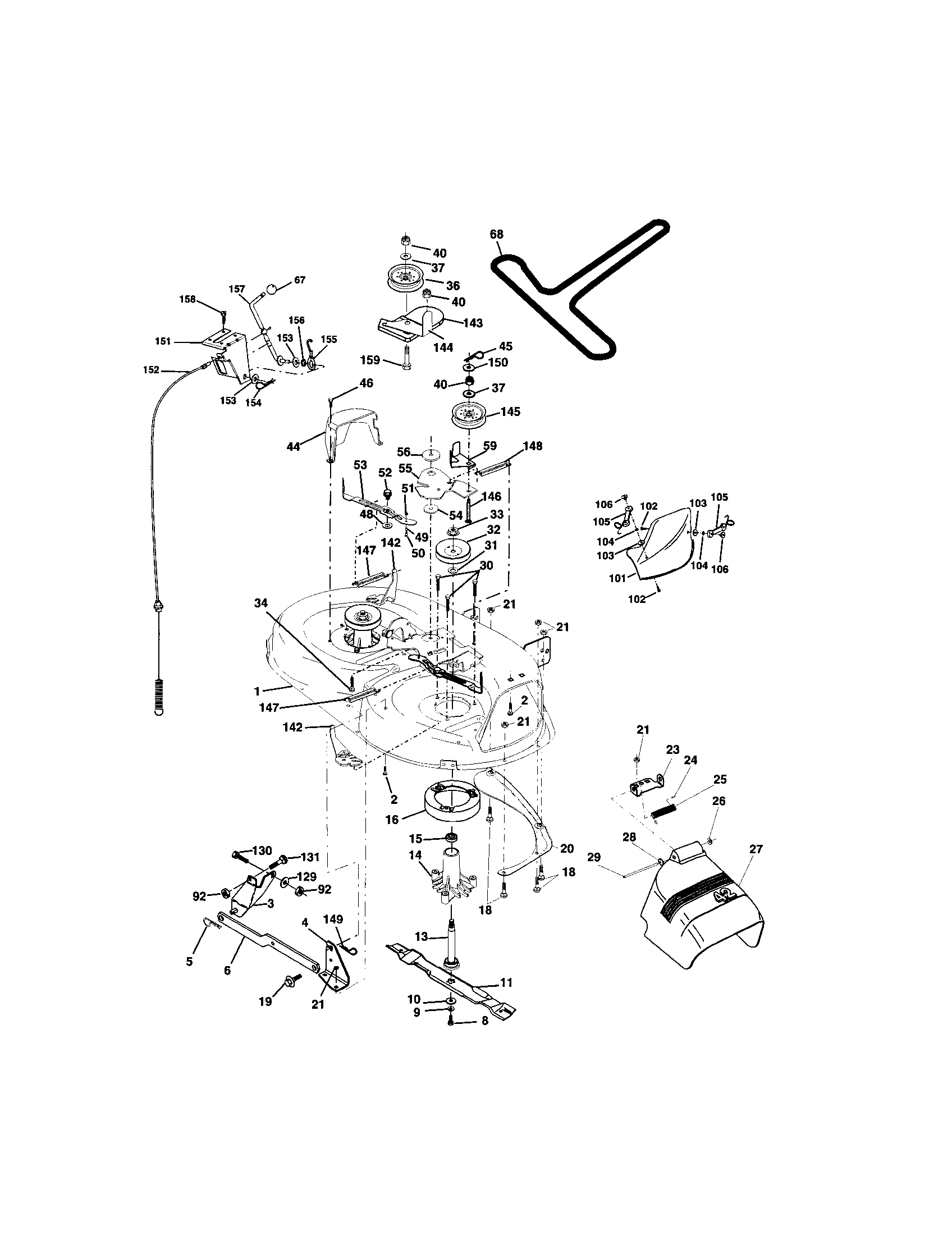 Craftsman 917271661 mower deck diagram