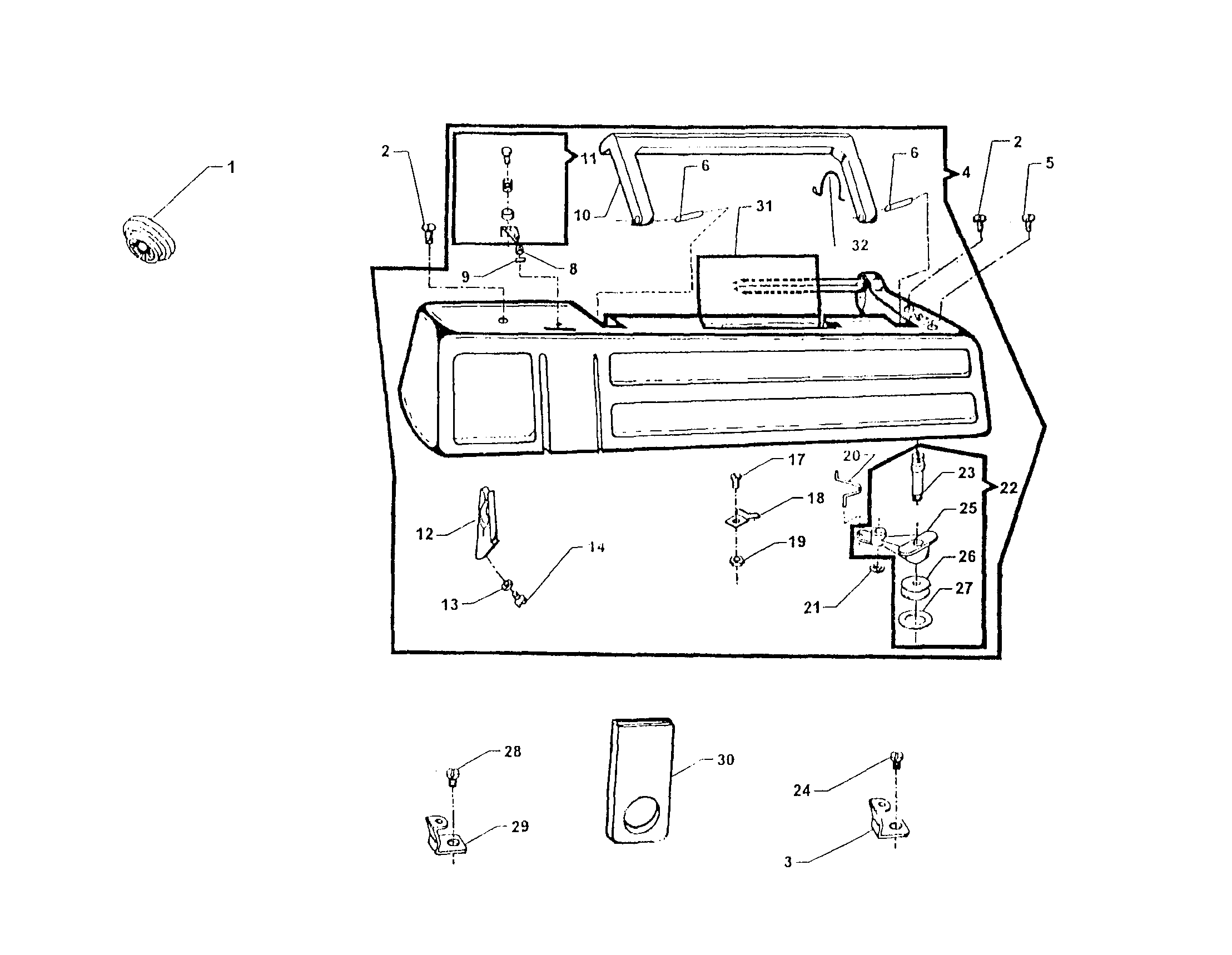 Singer 9832 arm top cover diagram