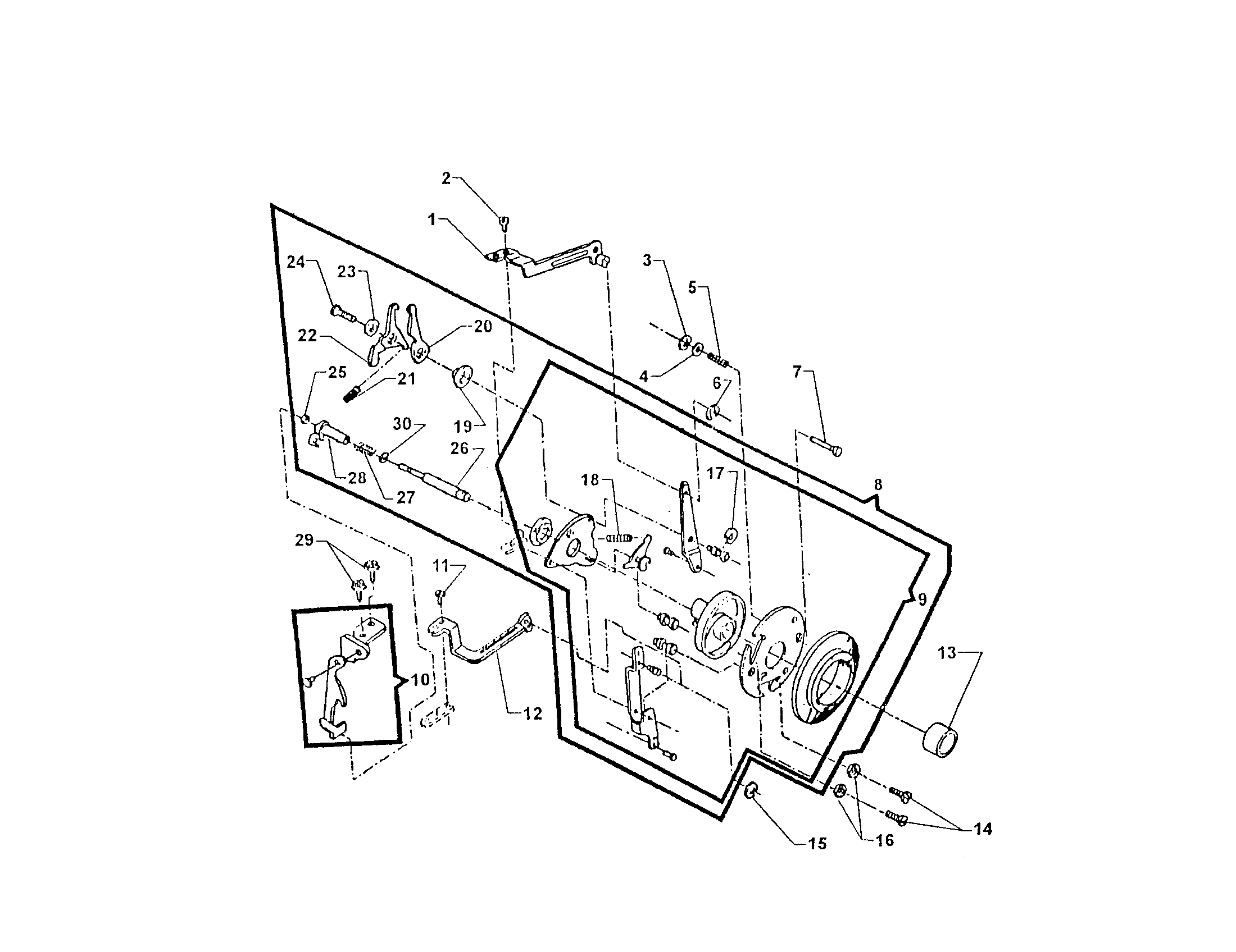 Singer 9832 buttonholder/feed regulator cam diagram