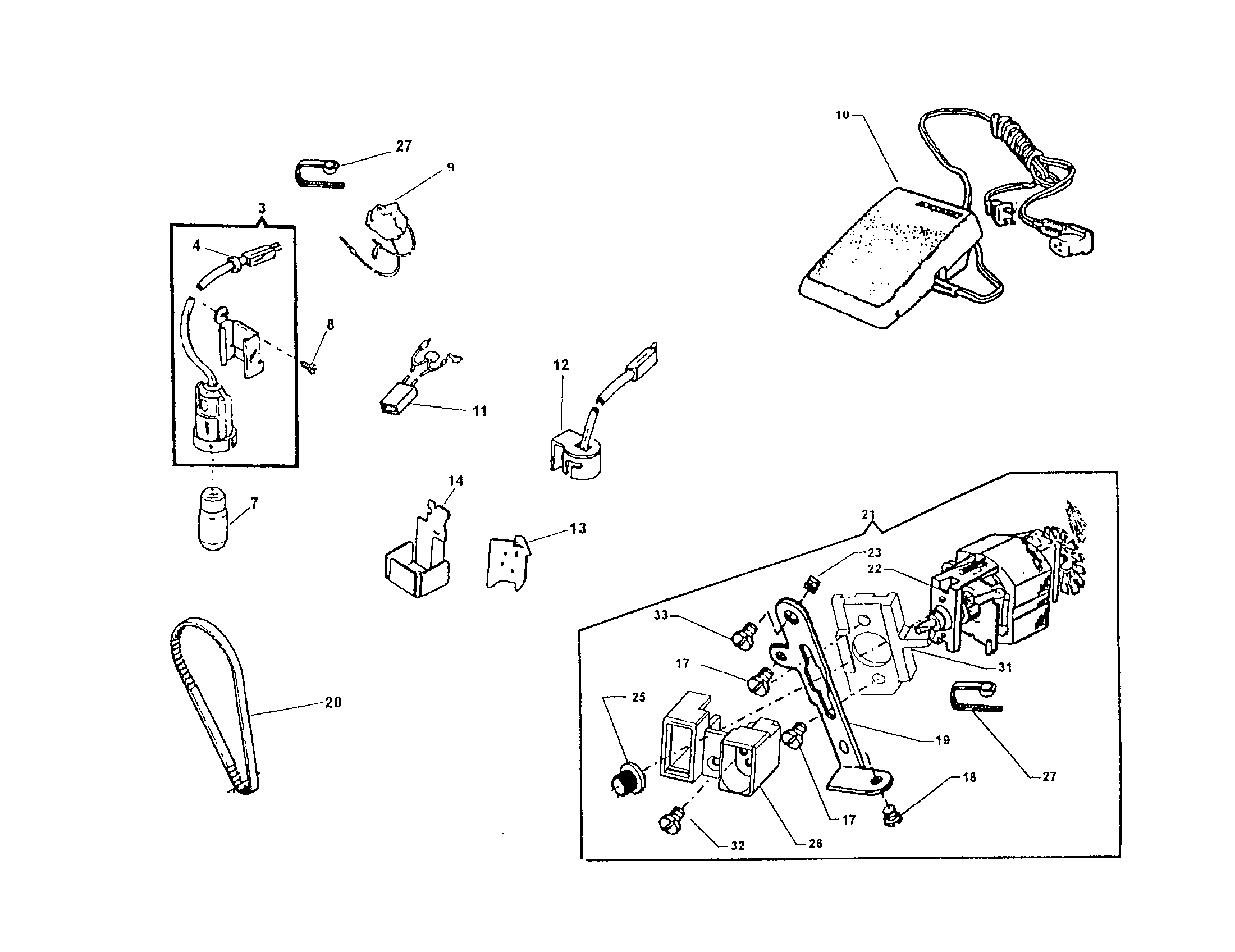 Singer 9832 electrical equipment diagram