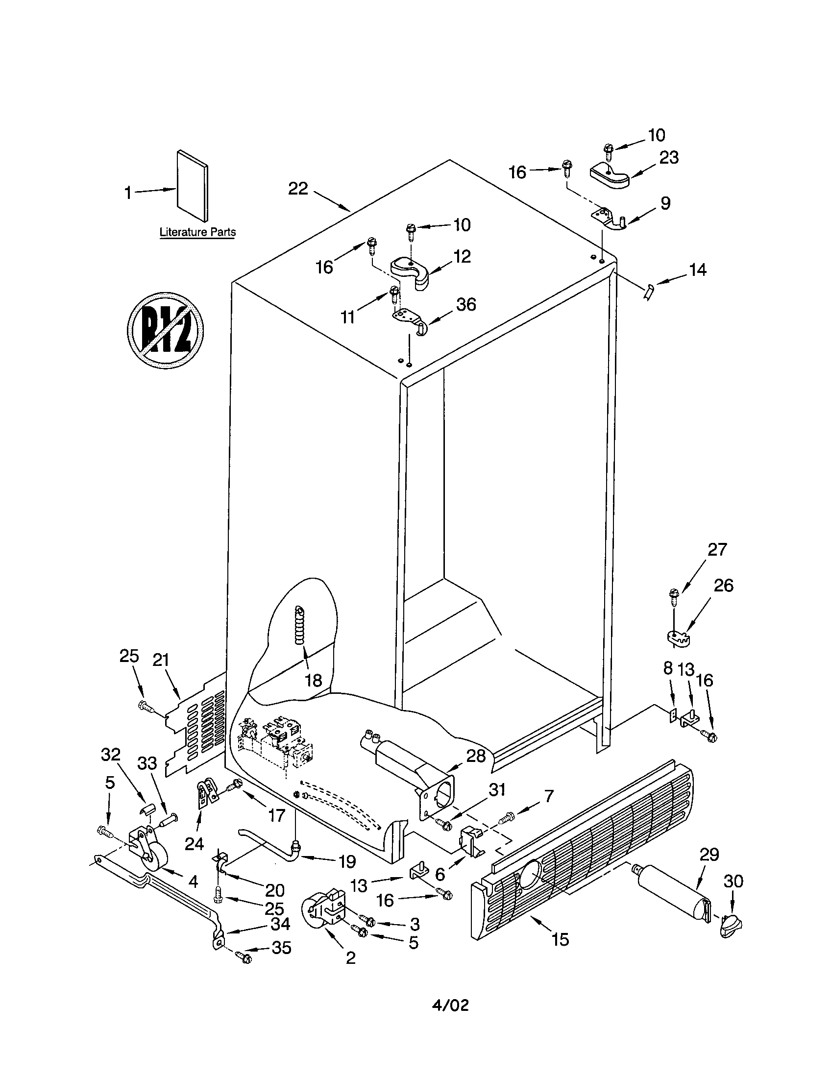 Kenmore 10652609101 cabinet diagram