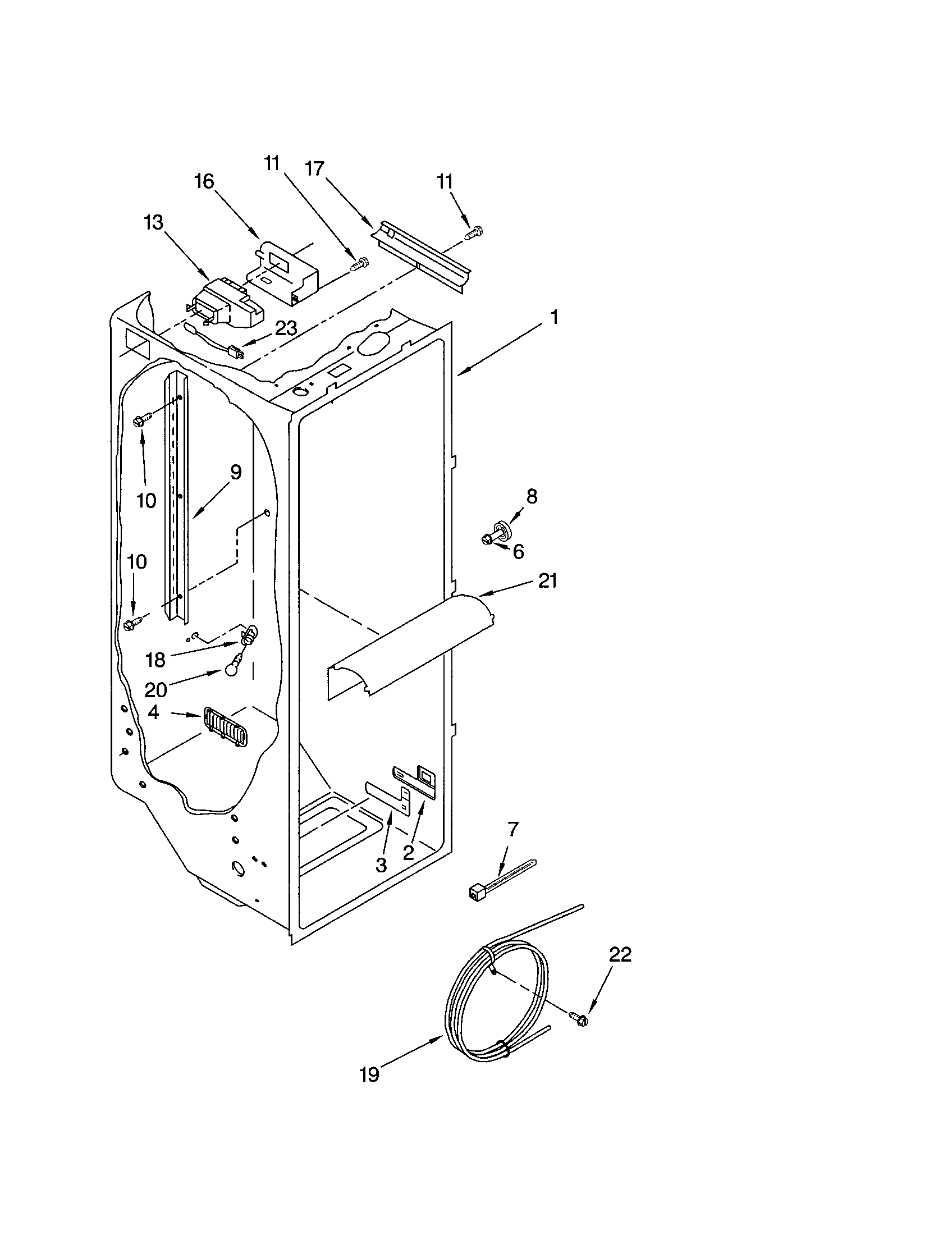 Kenmore 10652609101 refrigerator liner diagram