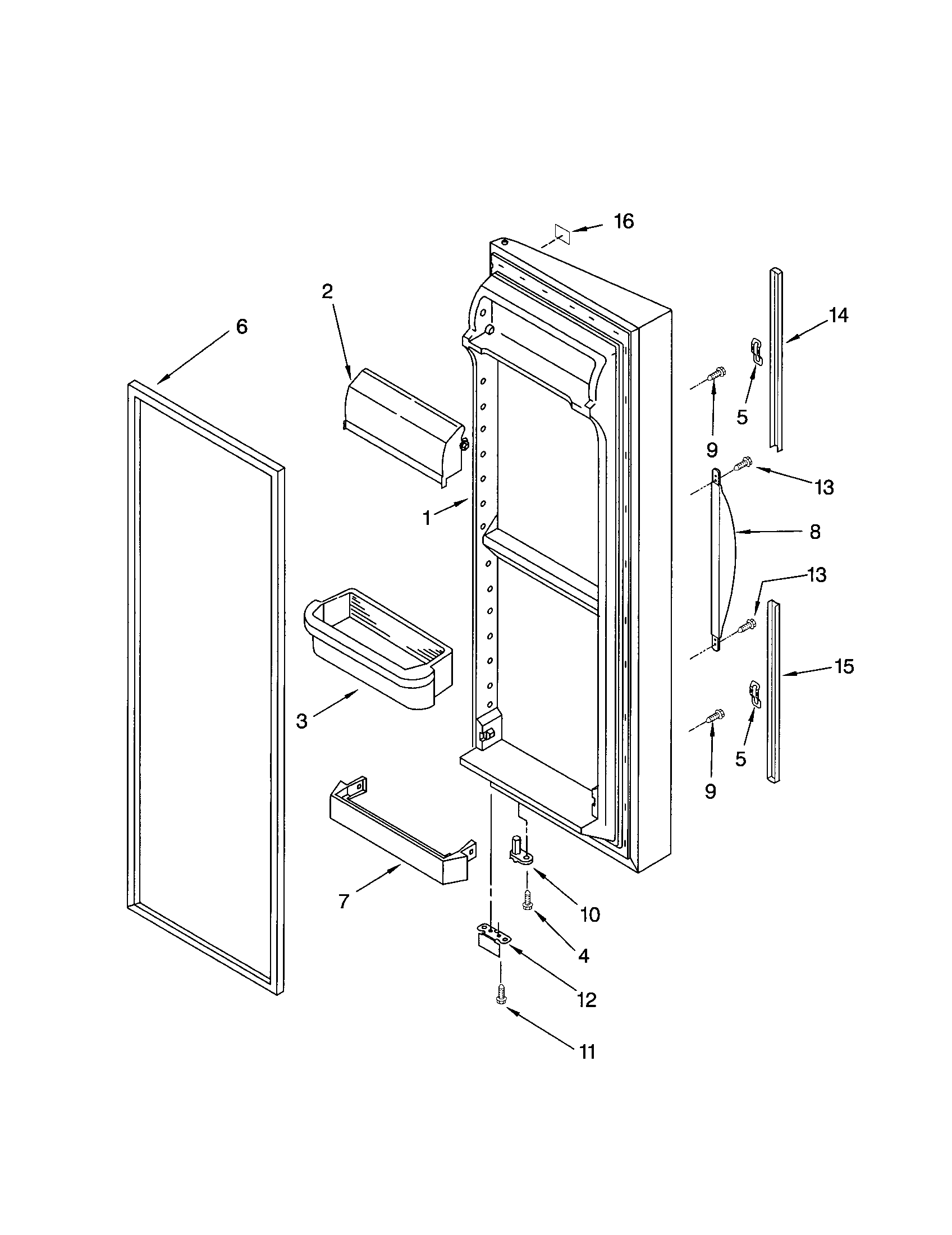 Kenmore 10652609101 refrigerator door diagram