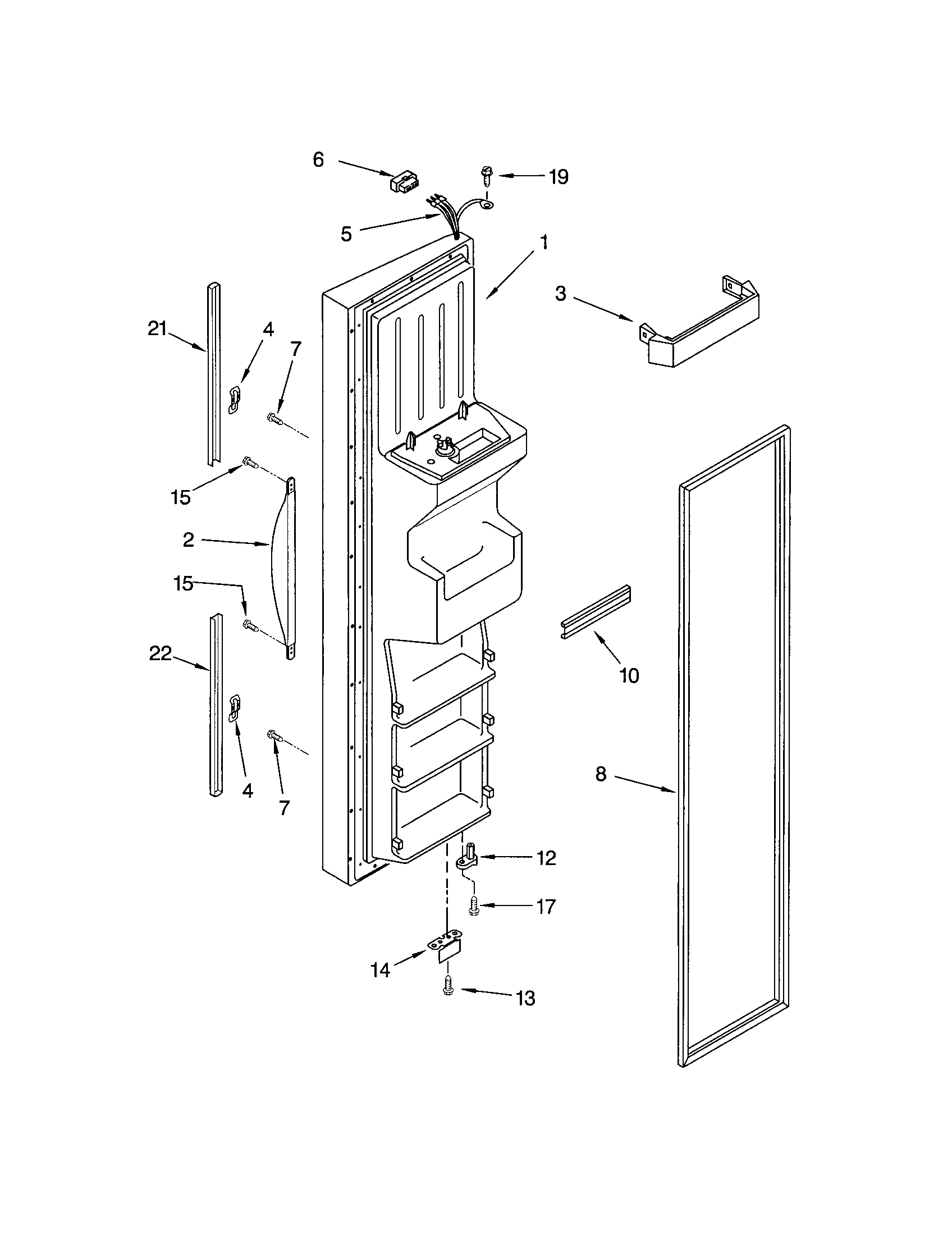 Kenmore 10652609101 freezer door diagram