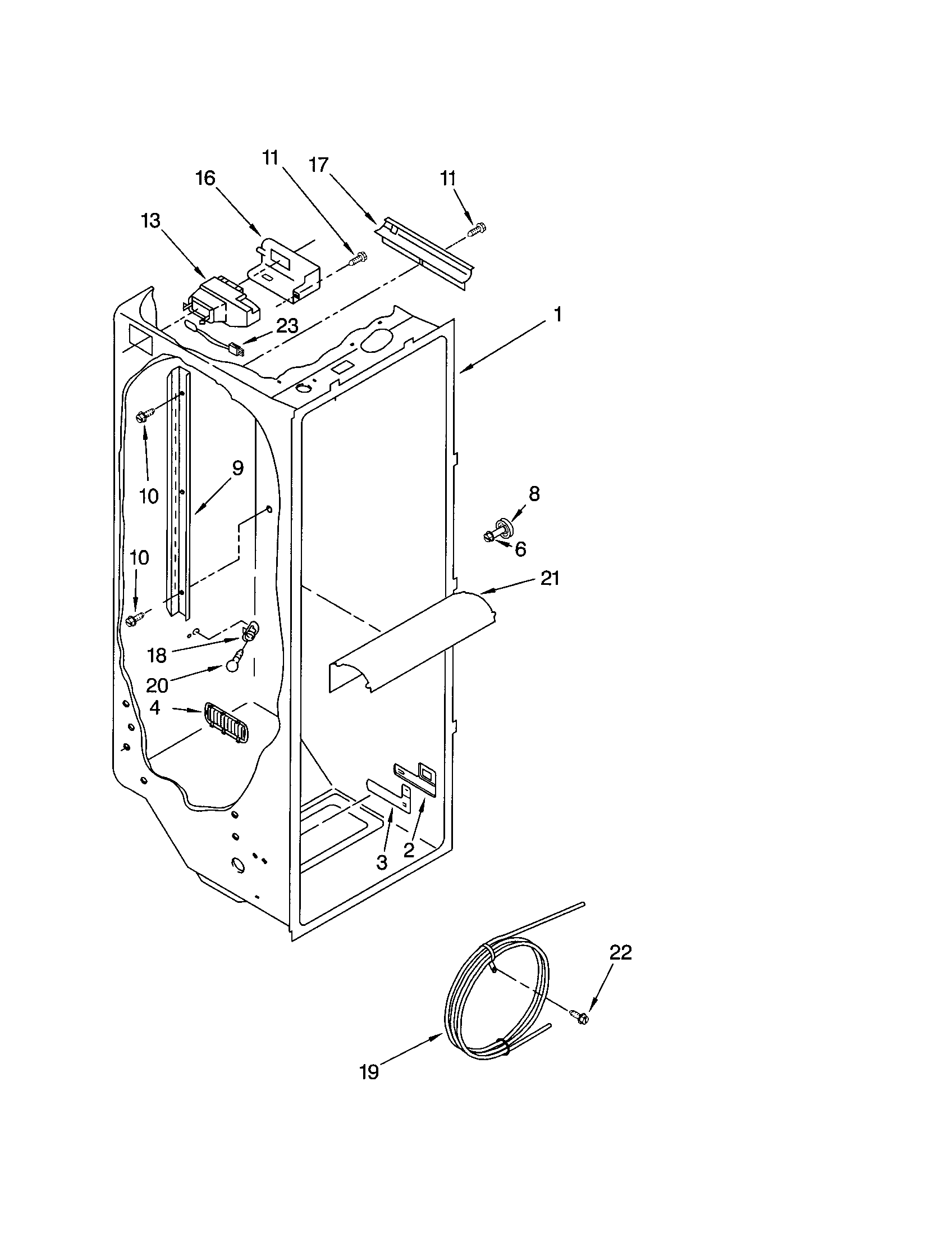 Kenmore 10652704101 refrigerator liner diagram