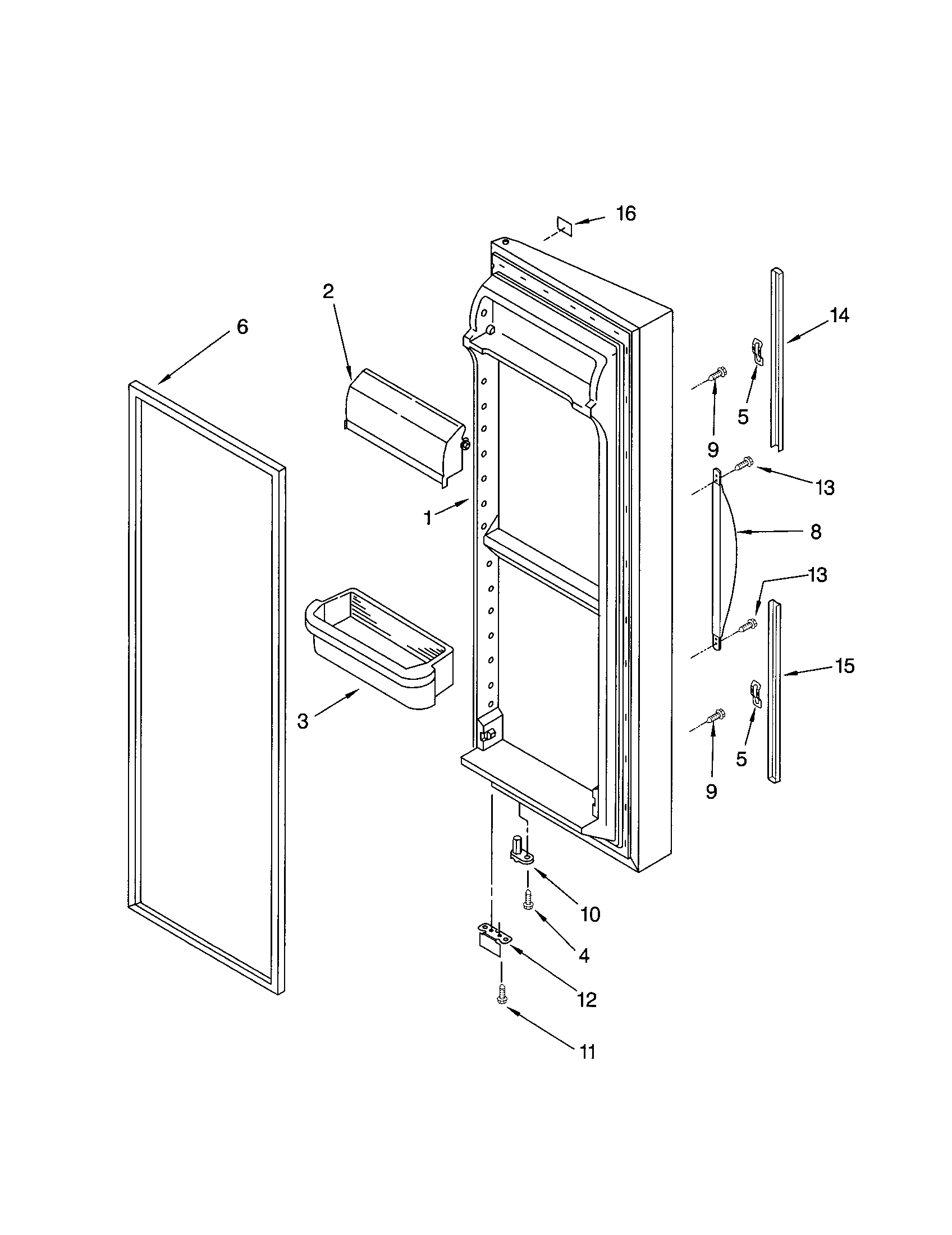 Kenmore 10652704101 refrigerator door diagram