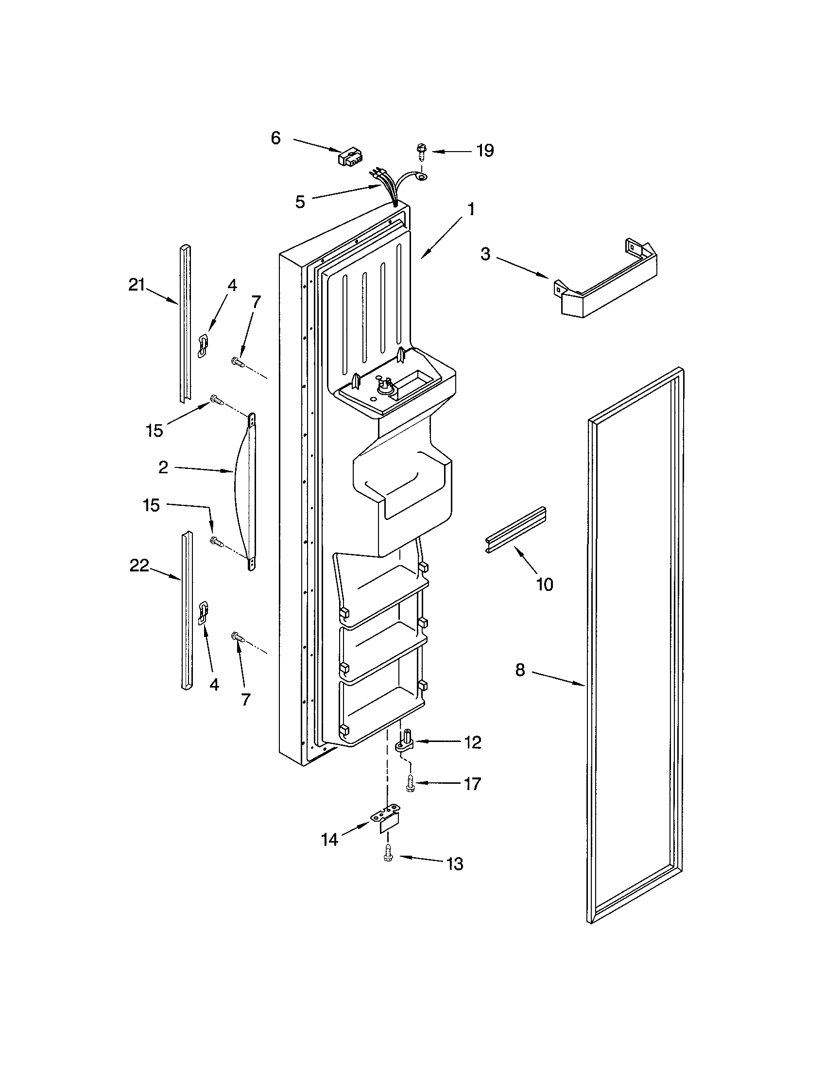 Kenmore 10652704101 freezer door diagram