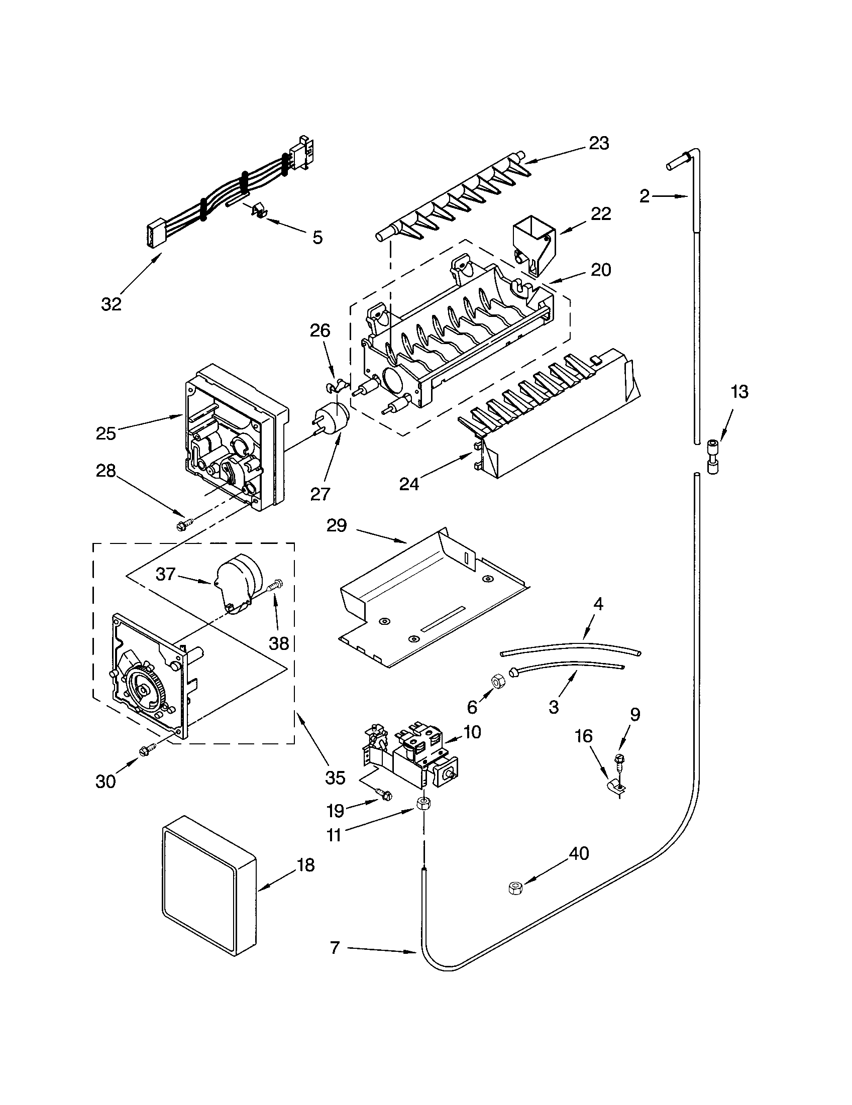Kenmore 10652704101 icemaker diagram