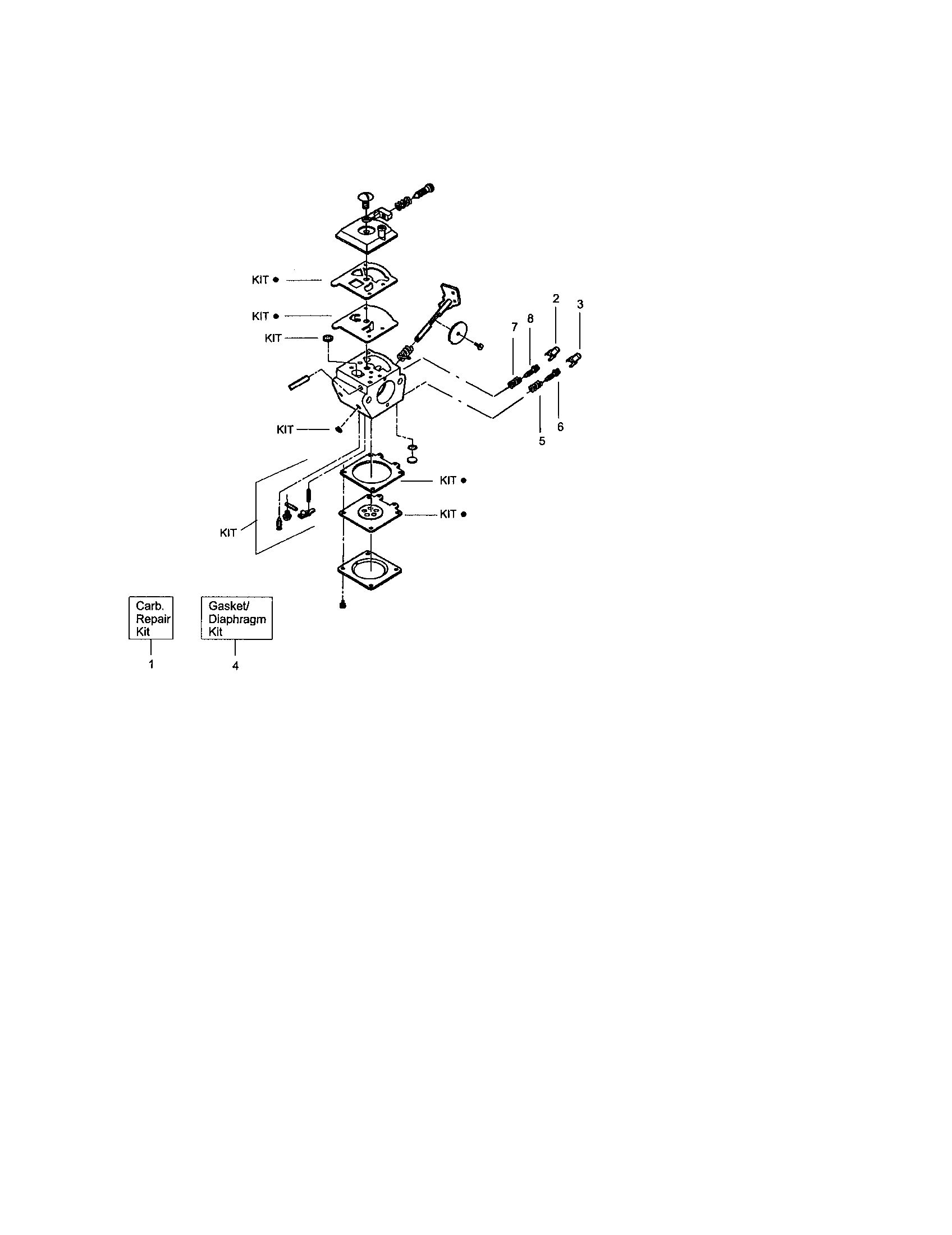 Poulan BC24W carburetor - 530069998 diagram