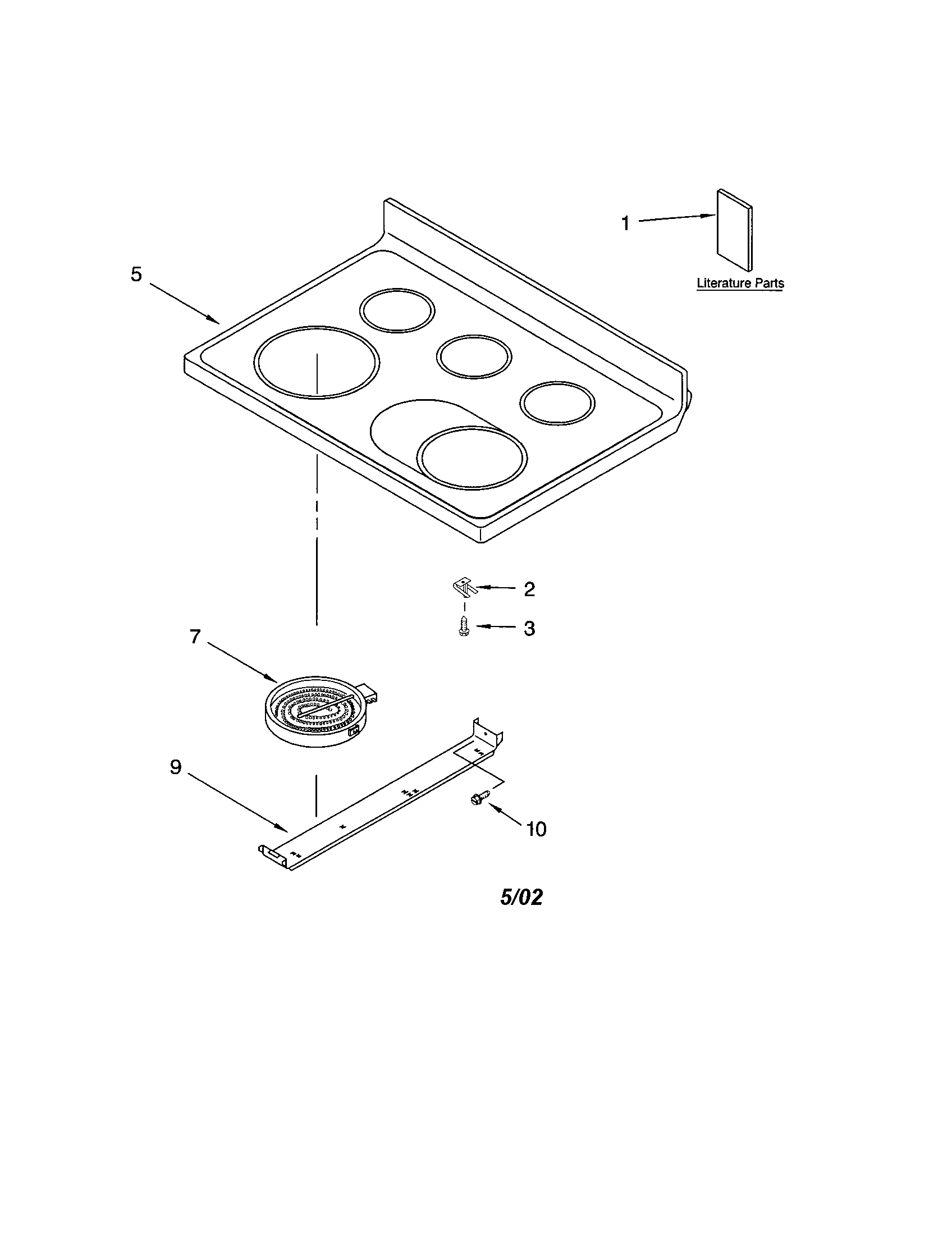 Kenmore 66595824004 cooktop diagram