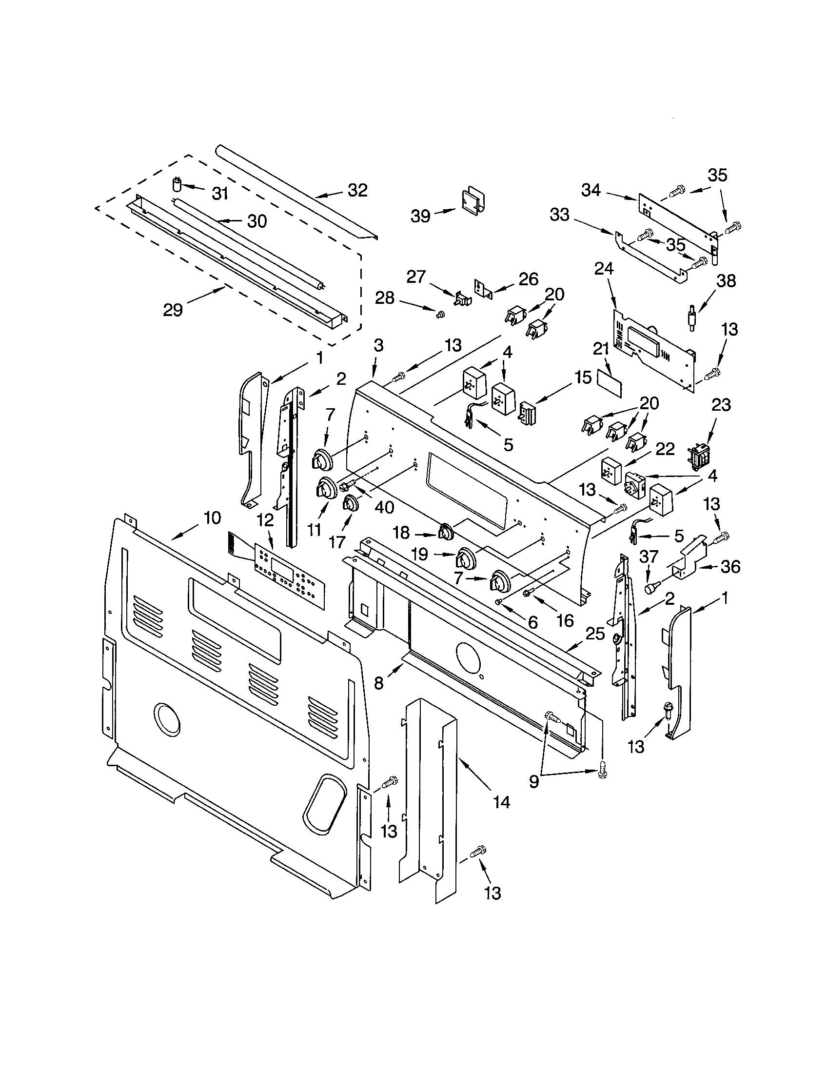Kenmore 66595824004 control panel diagram