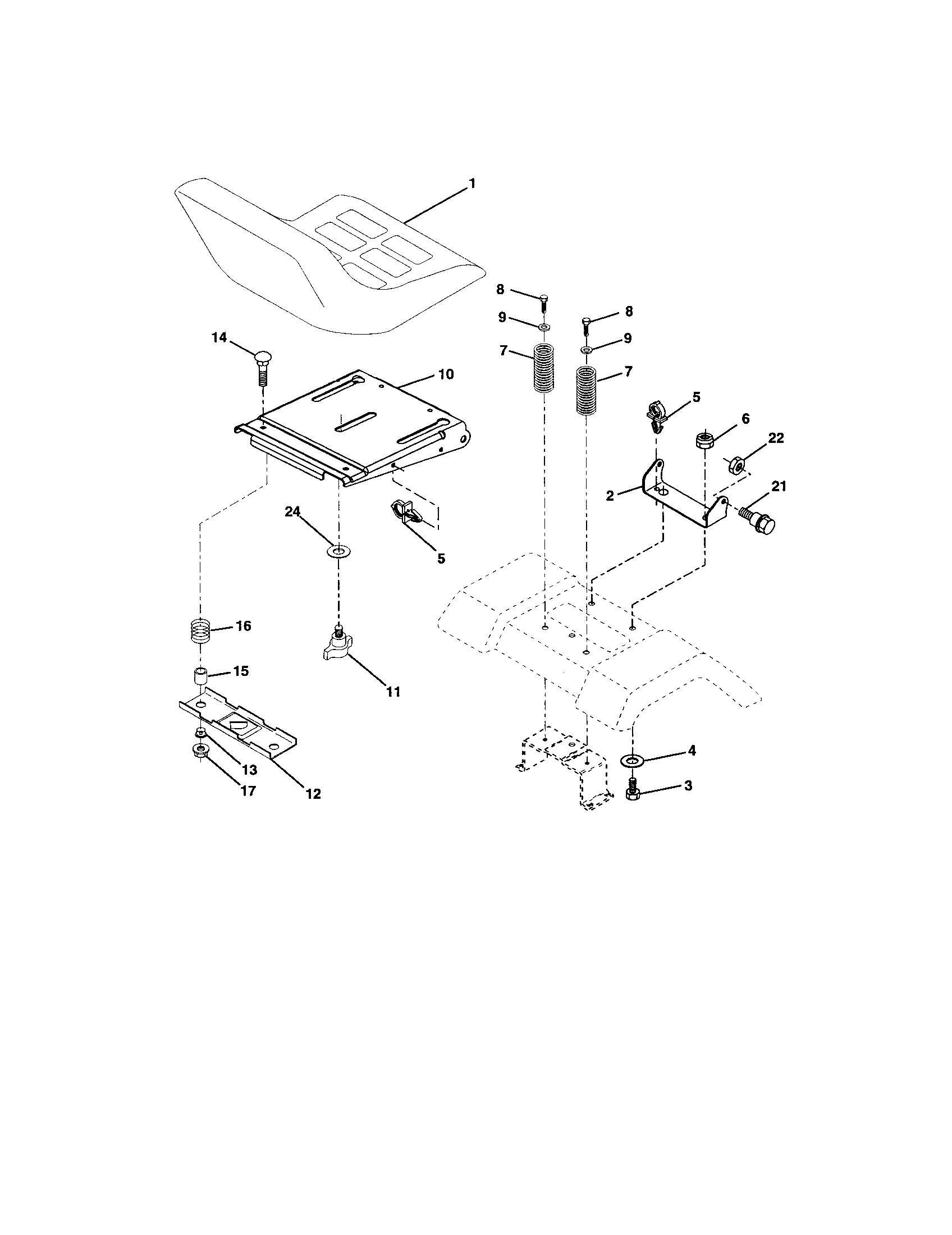 Craftsman 917272463 seat assembly diagram