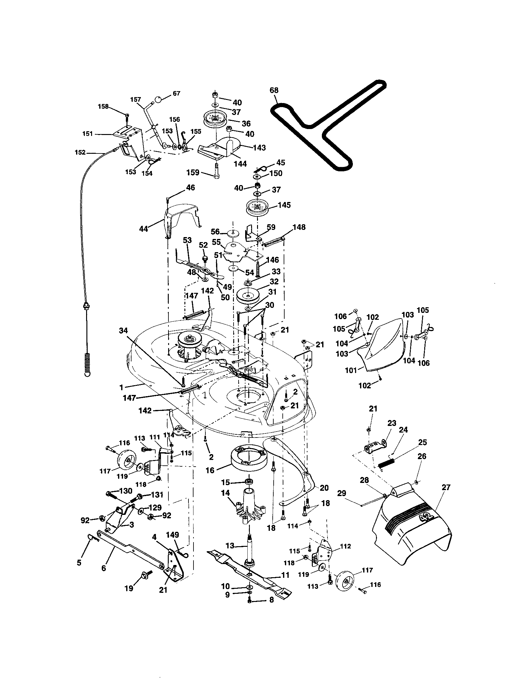 Craftsman 917272453 mower deck diagram