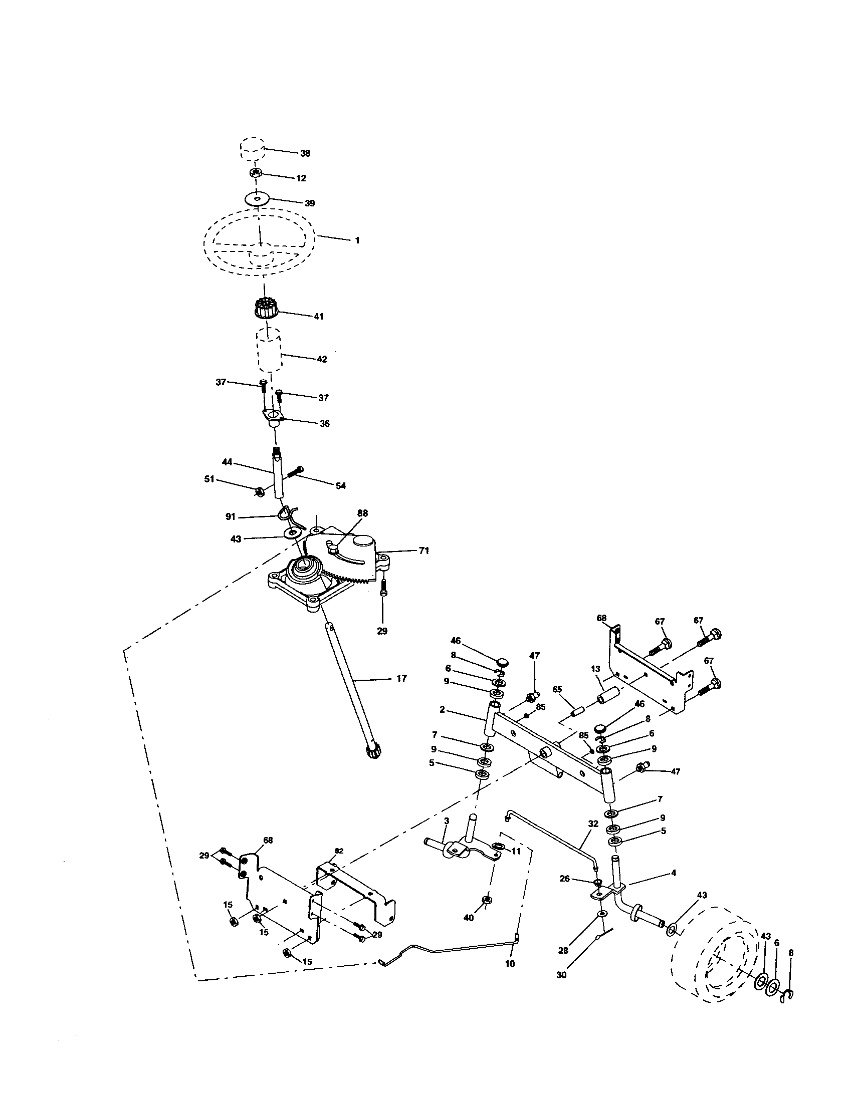 Craftsman 917277031 steering assembly diagram