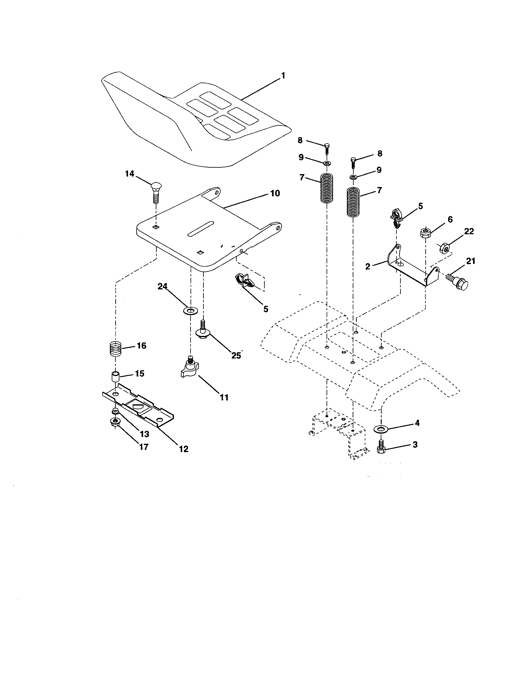 Craftsman 917277031 seat assembly diagram