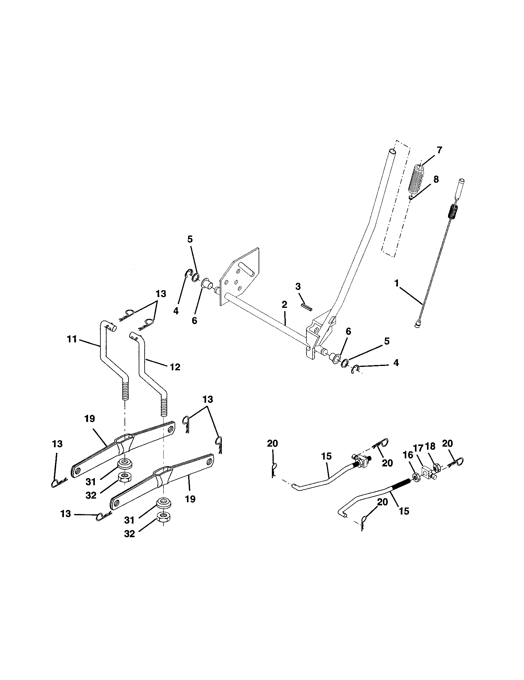 Craftsman 917277031 mower lift diagram