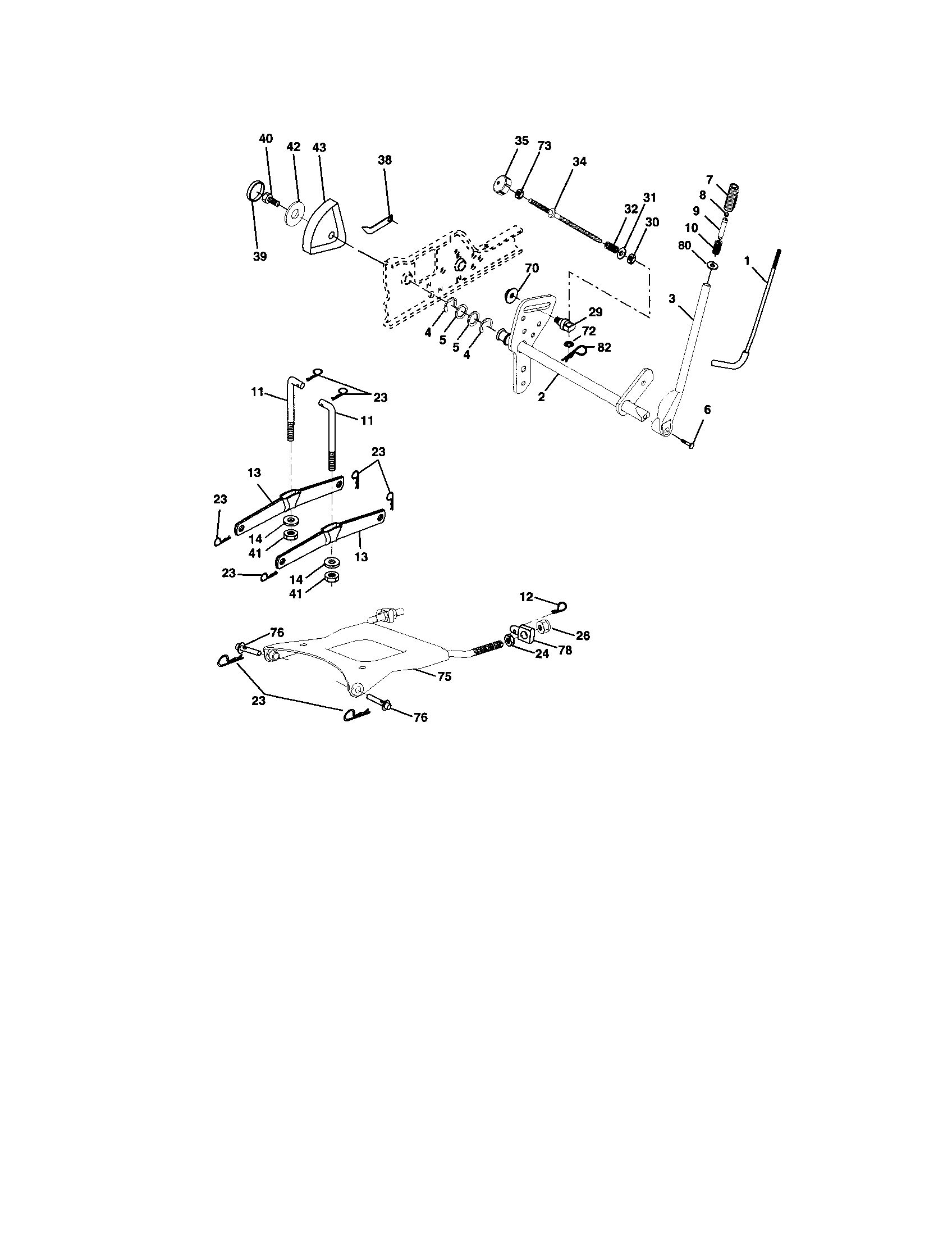 Craftsman 917274970 lift assembly diagram