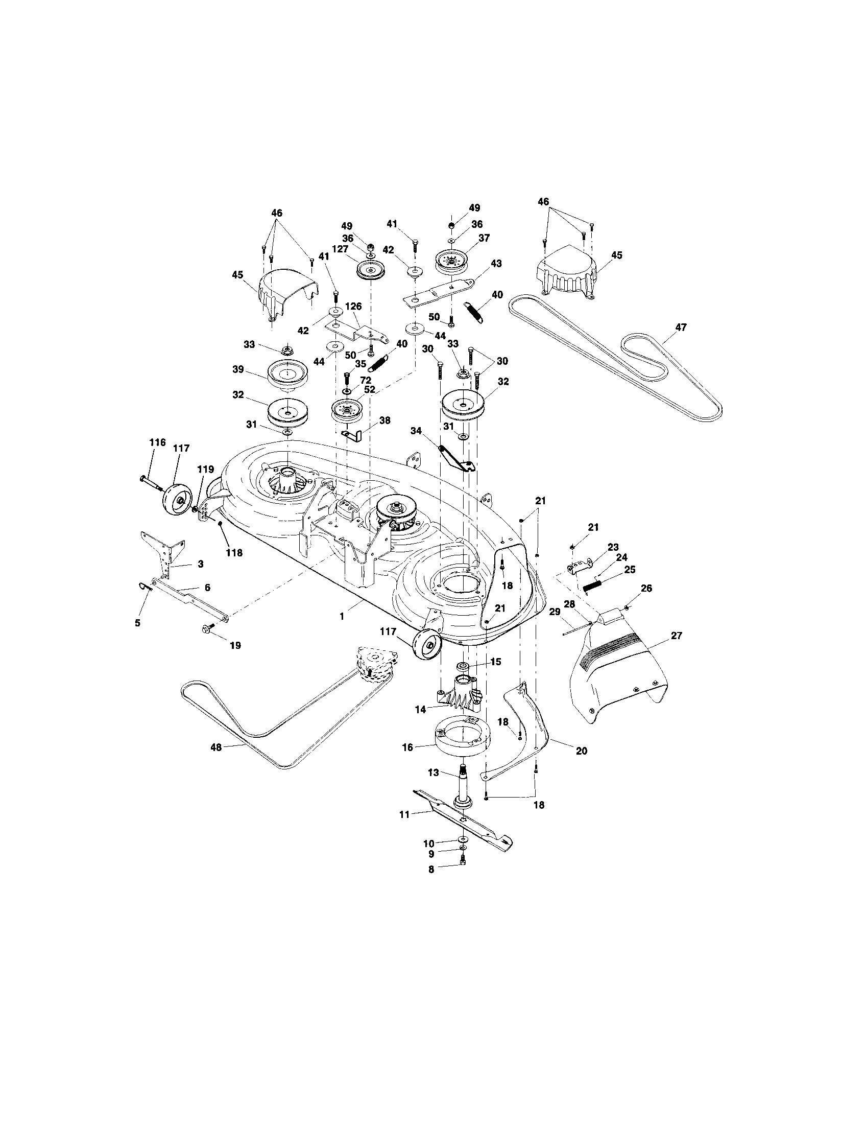 Craftsman 917274970 mower deck diagram