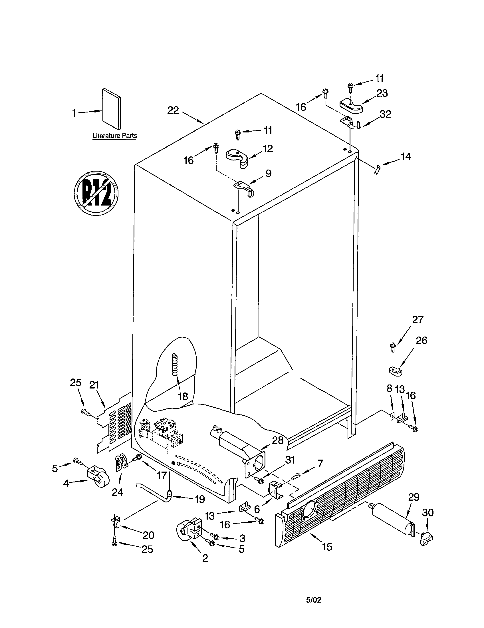Kenmore 10653764201 cabinet diagram