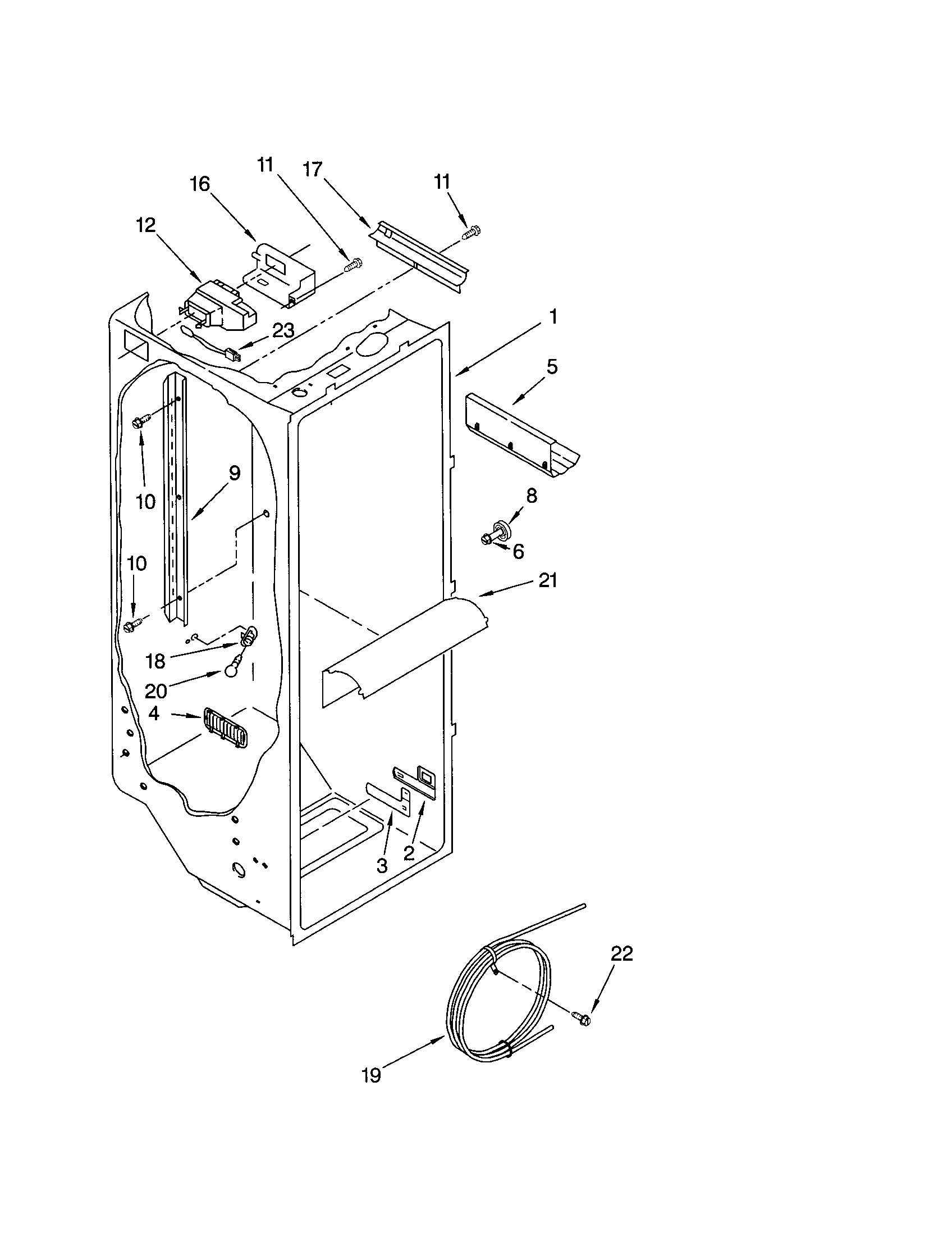 Kenmore 10653764201 refrigerator liner diagram