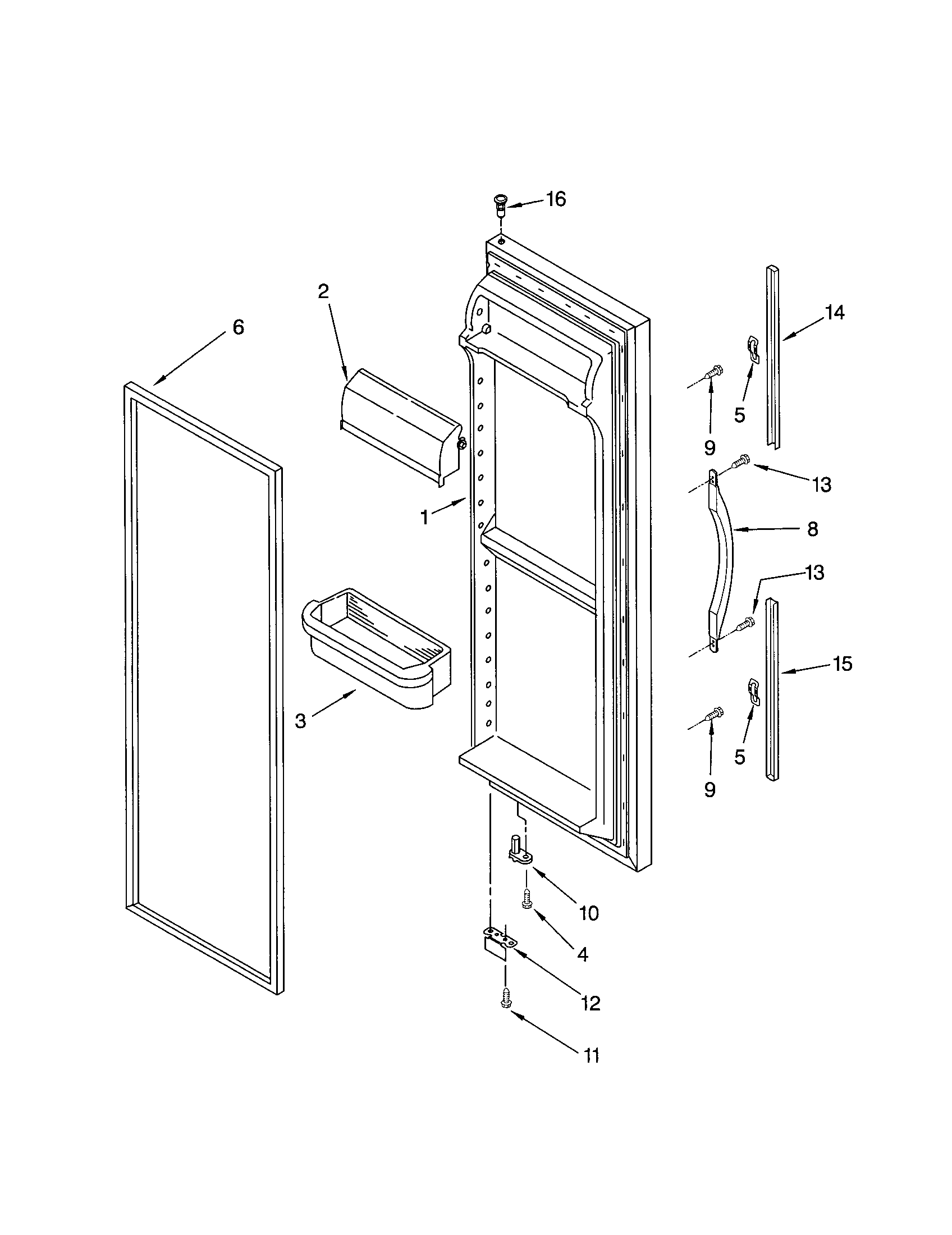 Kenmore 10653764201 refrigerator door diagram
