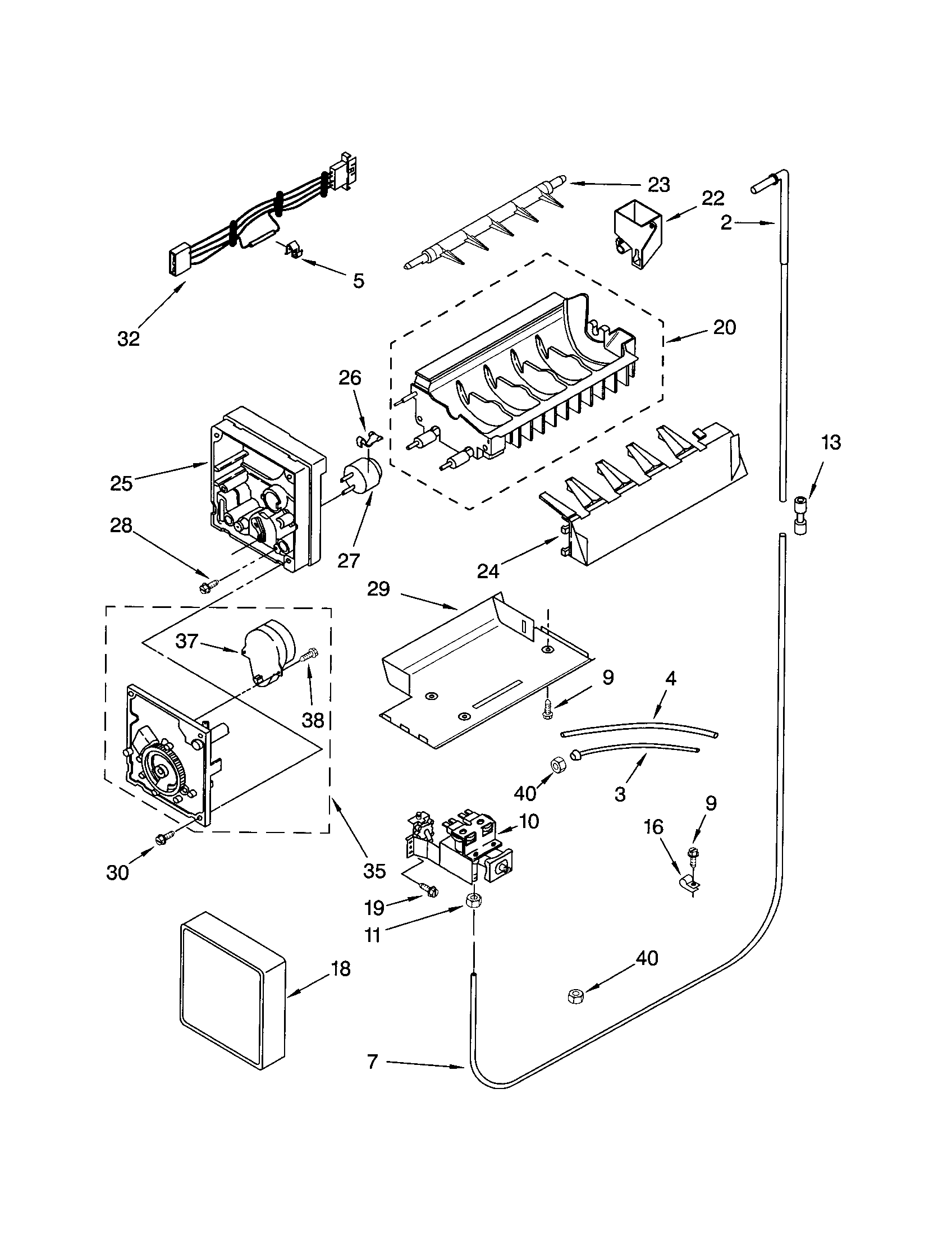 Kenmore 10651252104 icemaker diagram