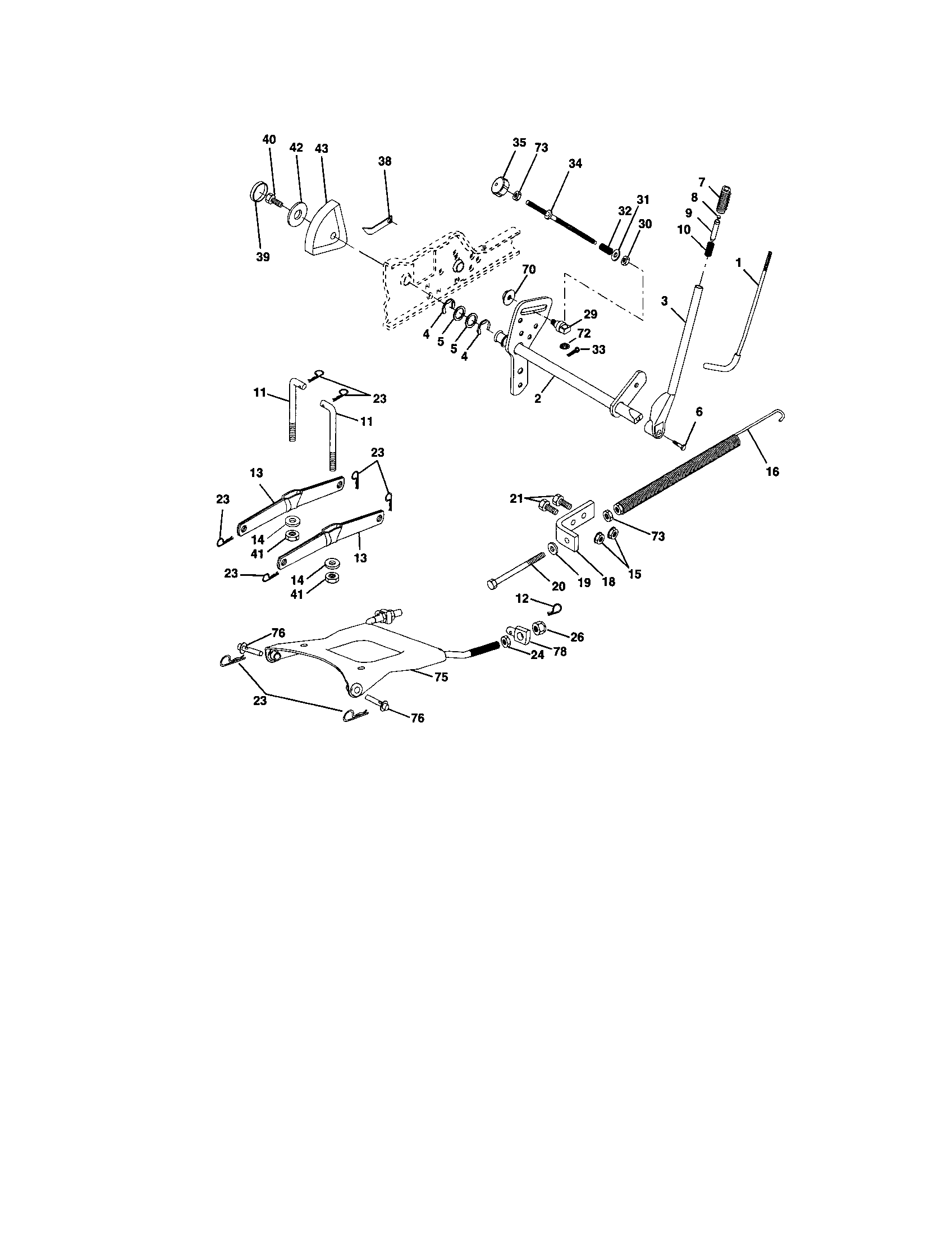 Craftsman 917274980 lift assembly diagram