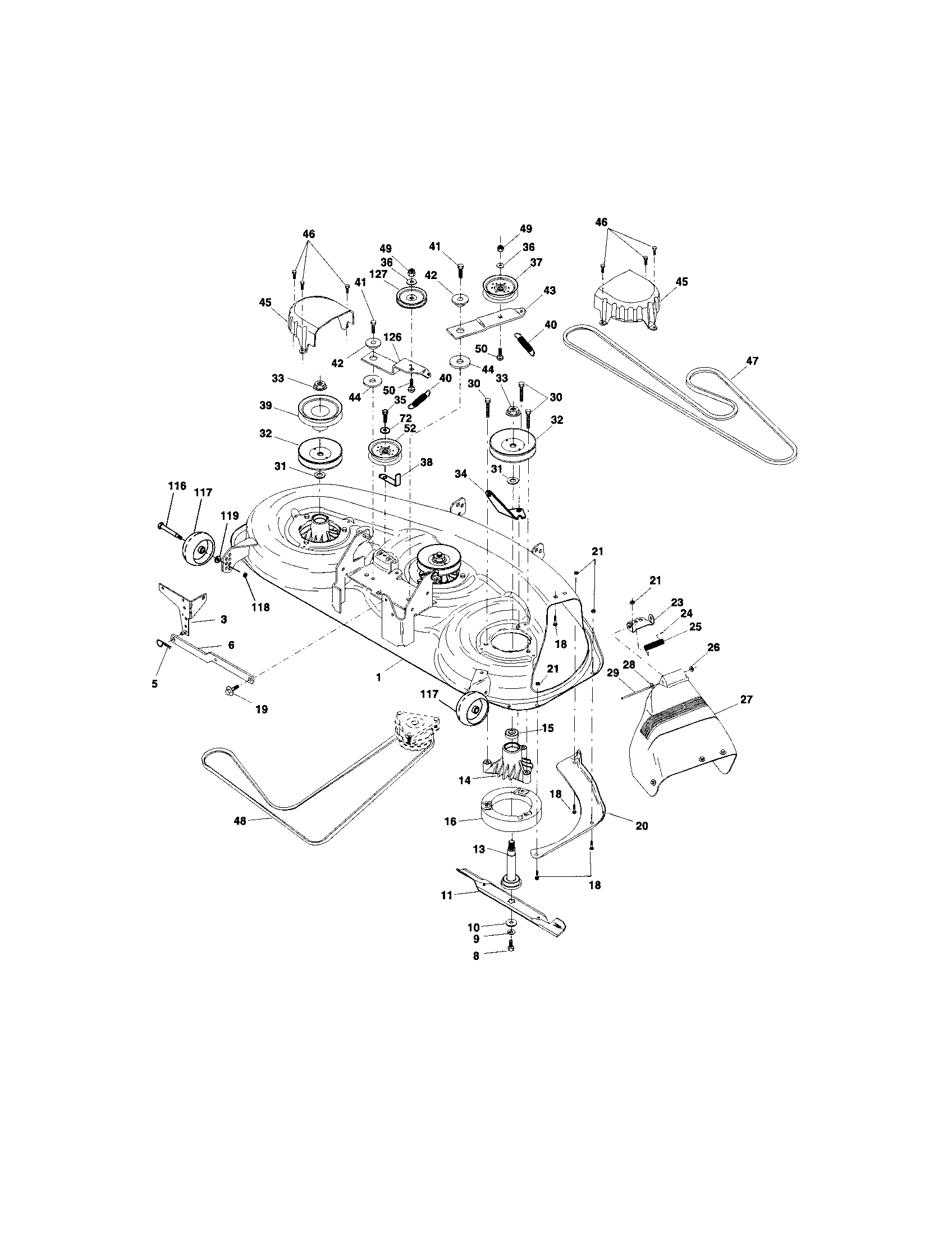 Craftsman 917274980 mower deck diagram