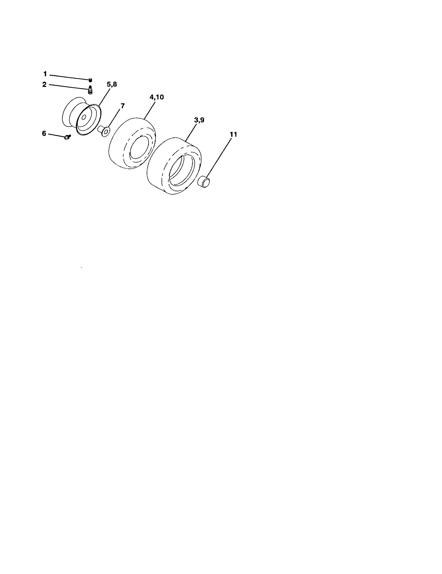 Poulan 270451 wheels and tires diagram