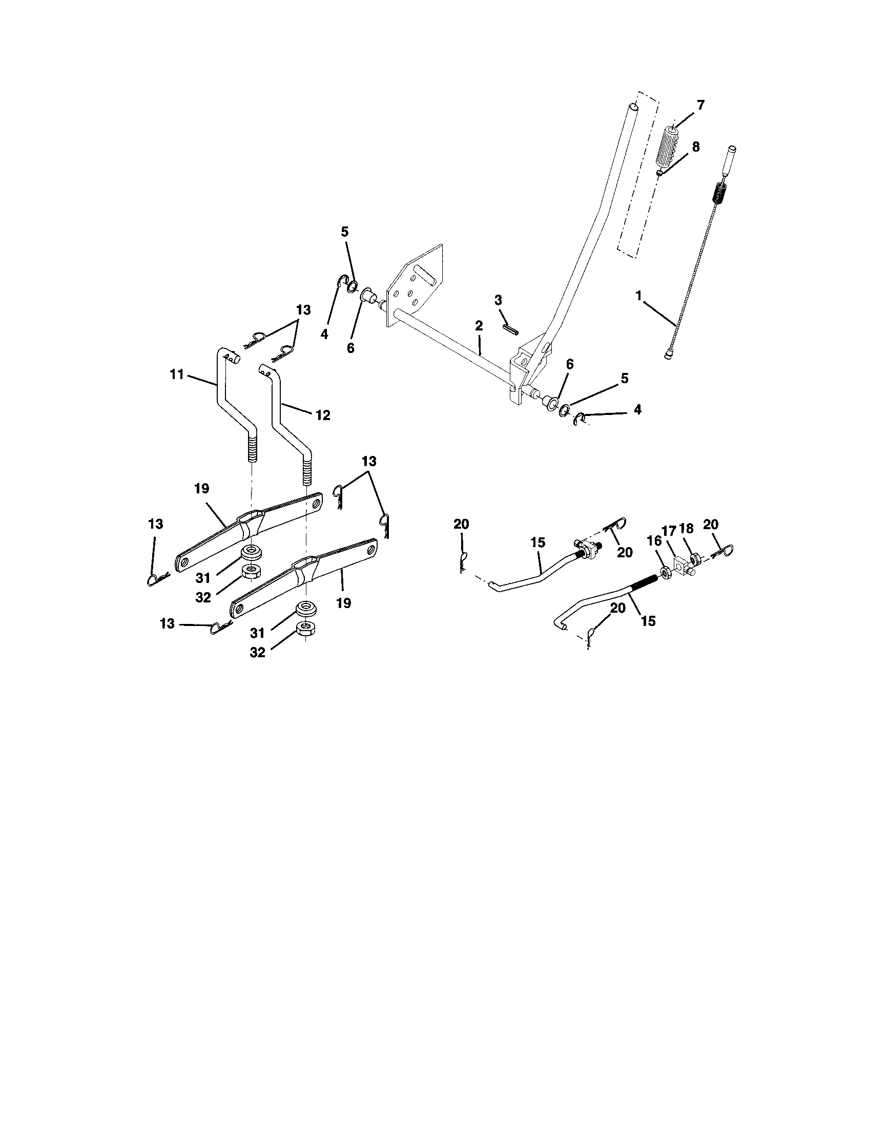 Poulan 270451 lift assembly diagram