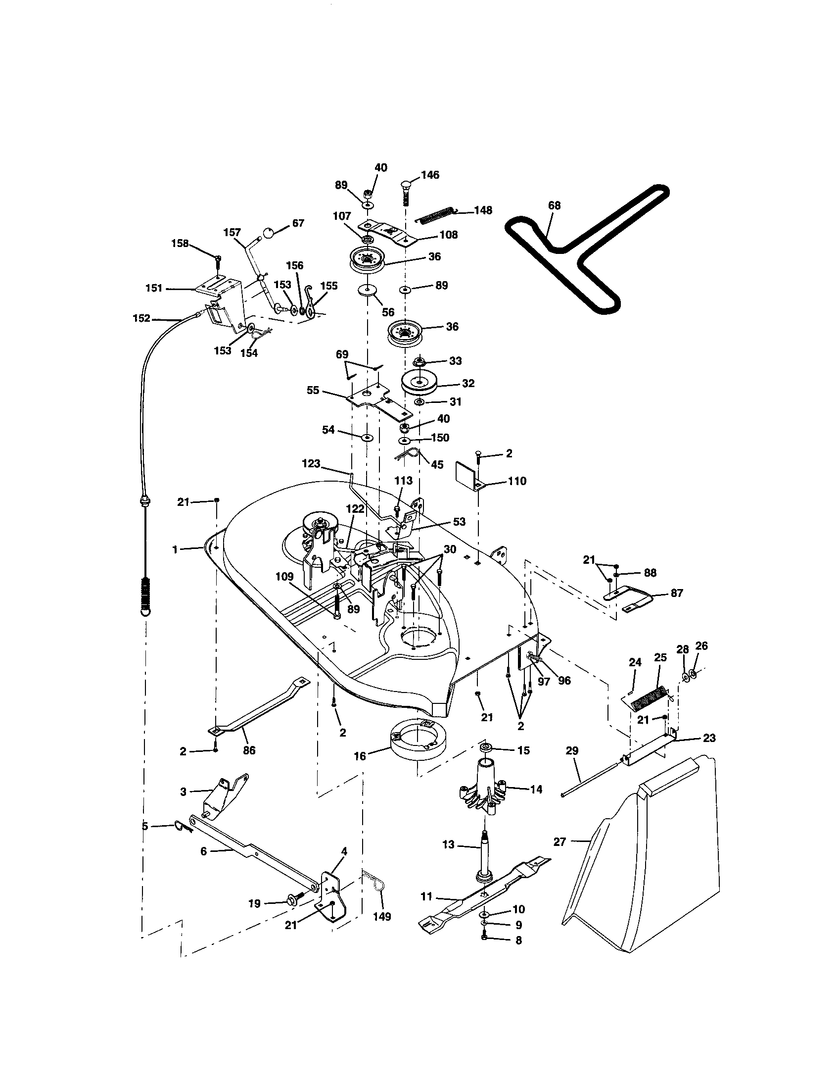 Poulan 270451 mower deck diagram
