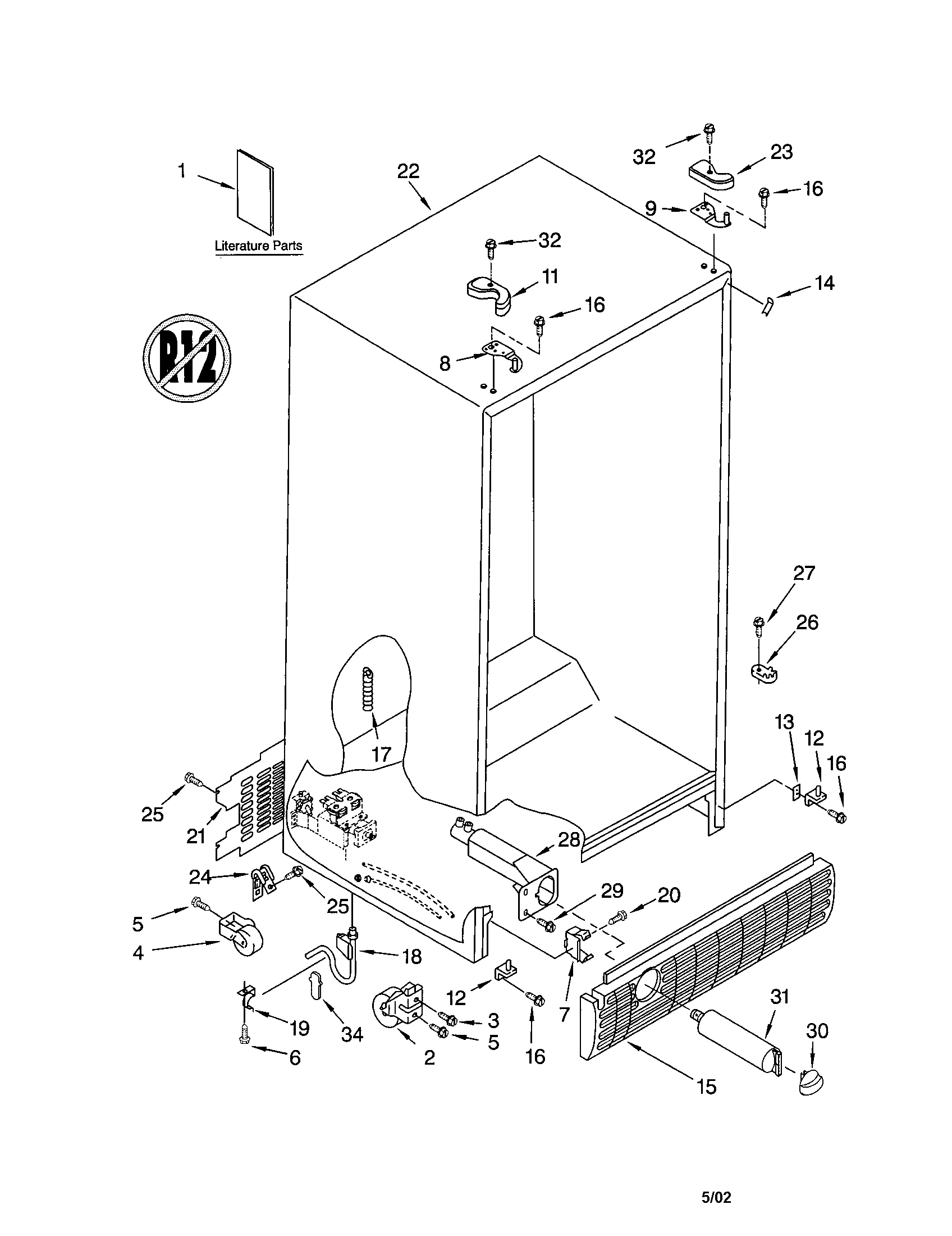 Kenmore 10654284201 cabinet diagram