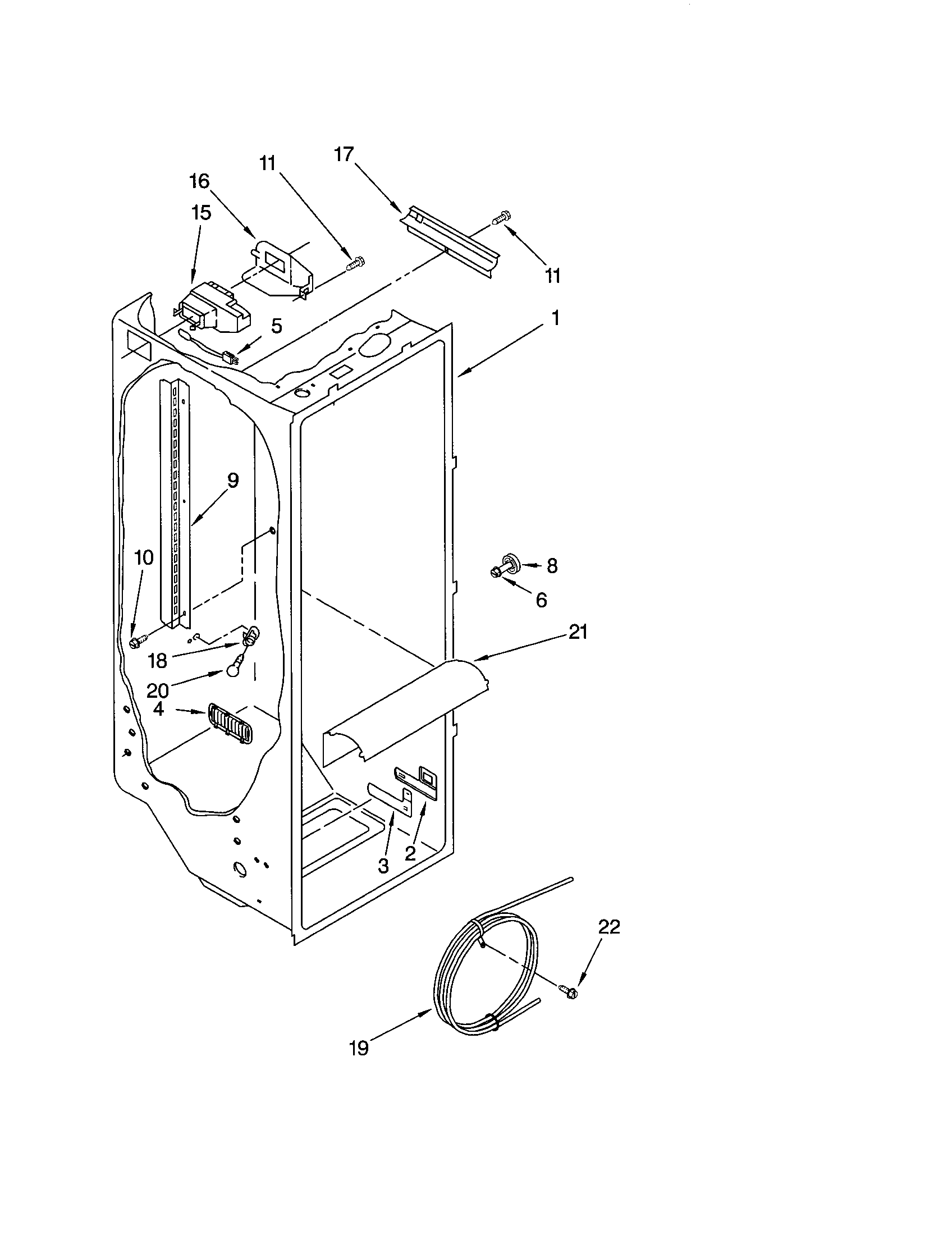 Kenmore 10654284201 refrigerator liner diagram