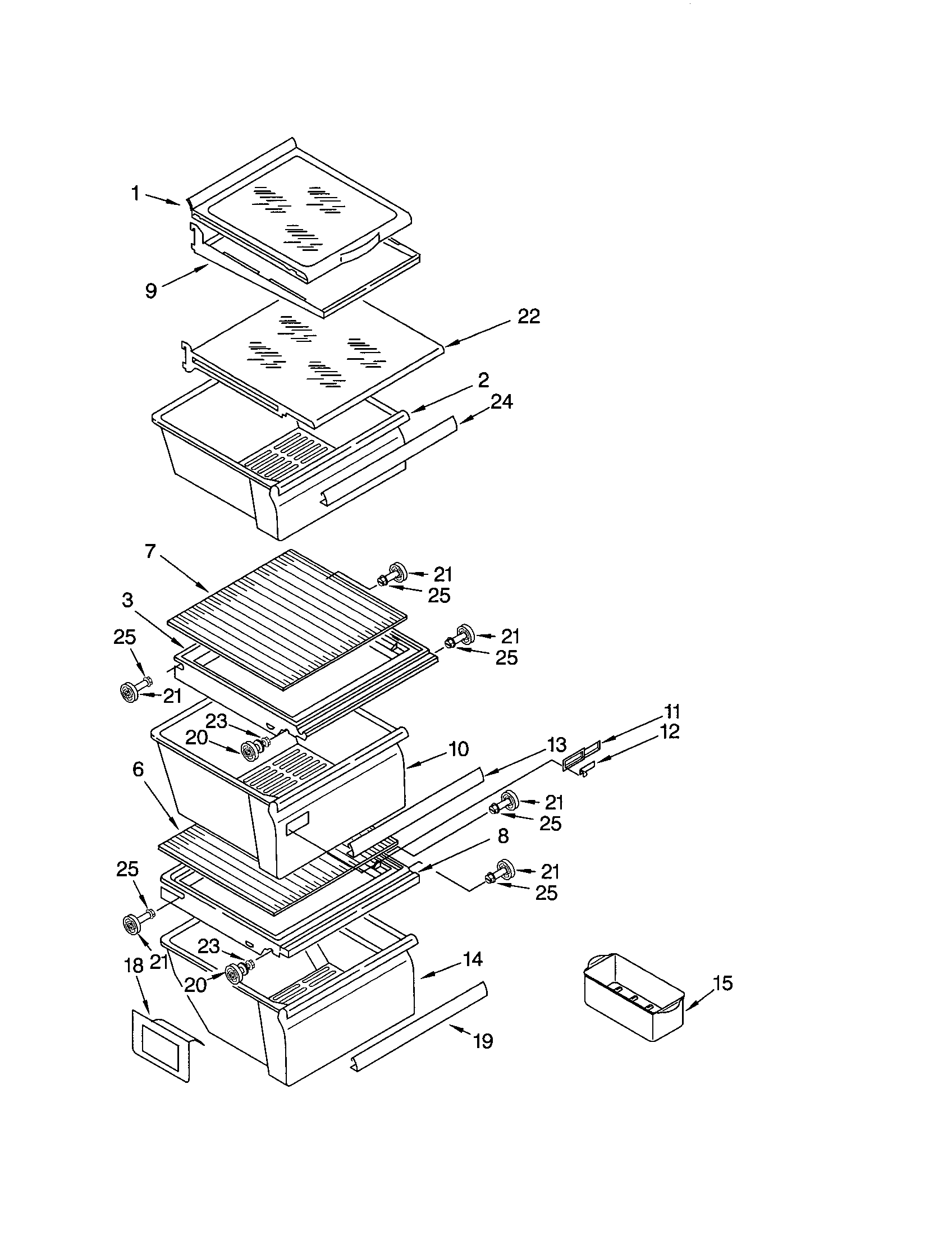 Kenmore 10654284201 refrigerator shelf diagram