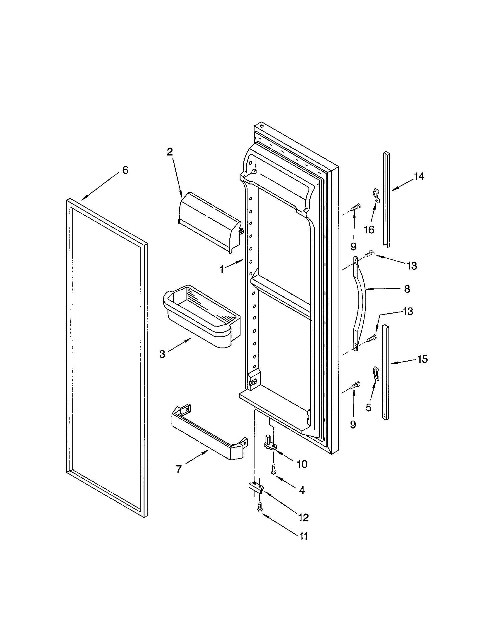 Kenmore 10654284201 refrigerator door diagram