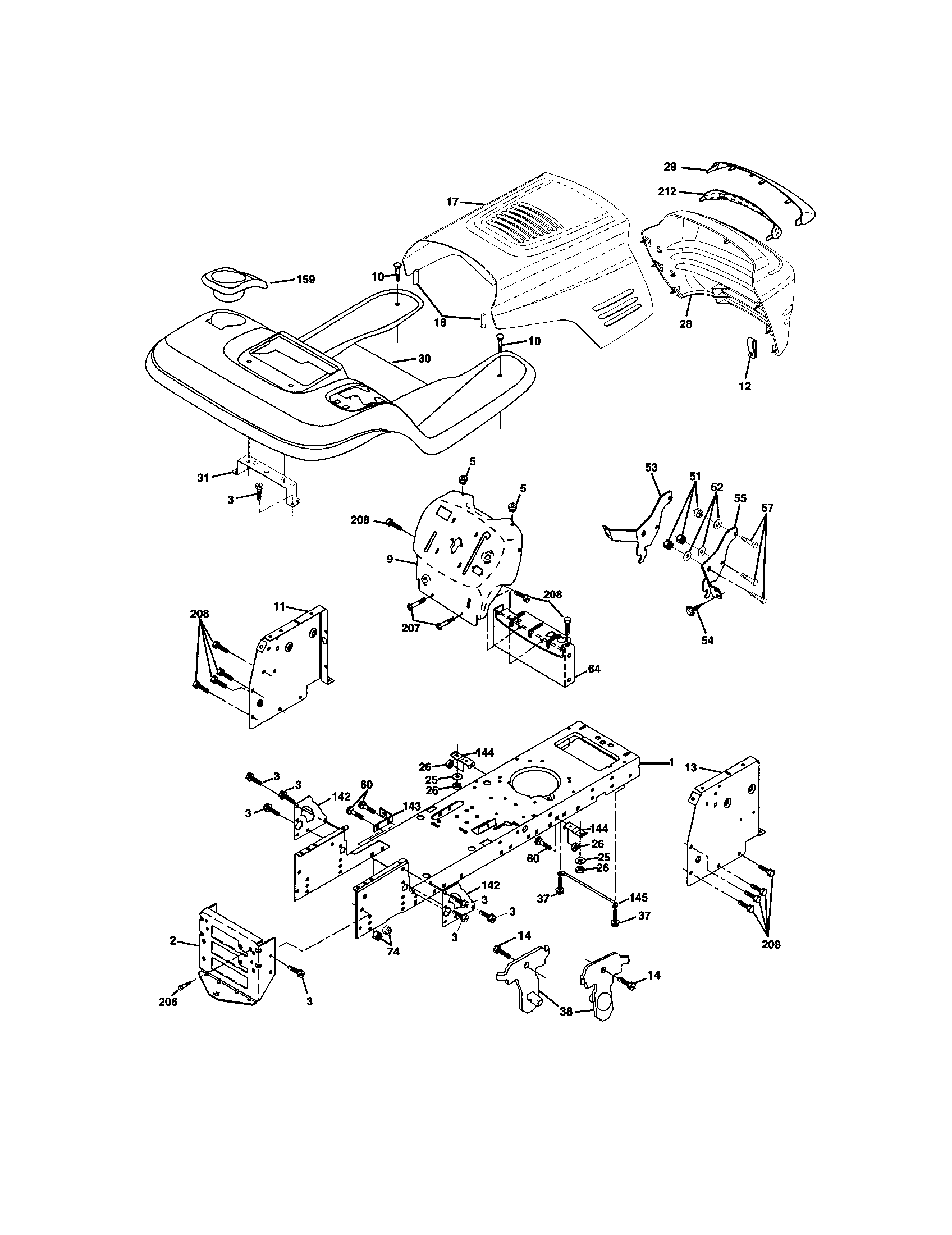 Craftsman 917271662 chassis and enclosures diagram