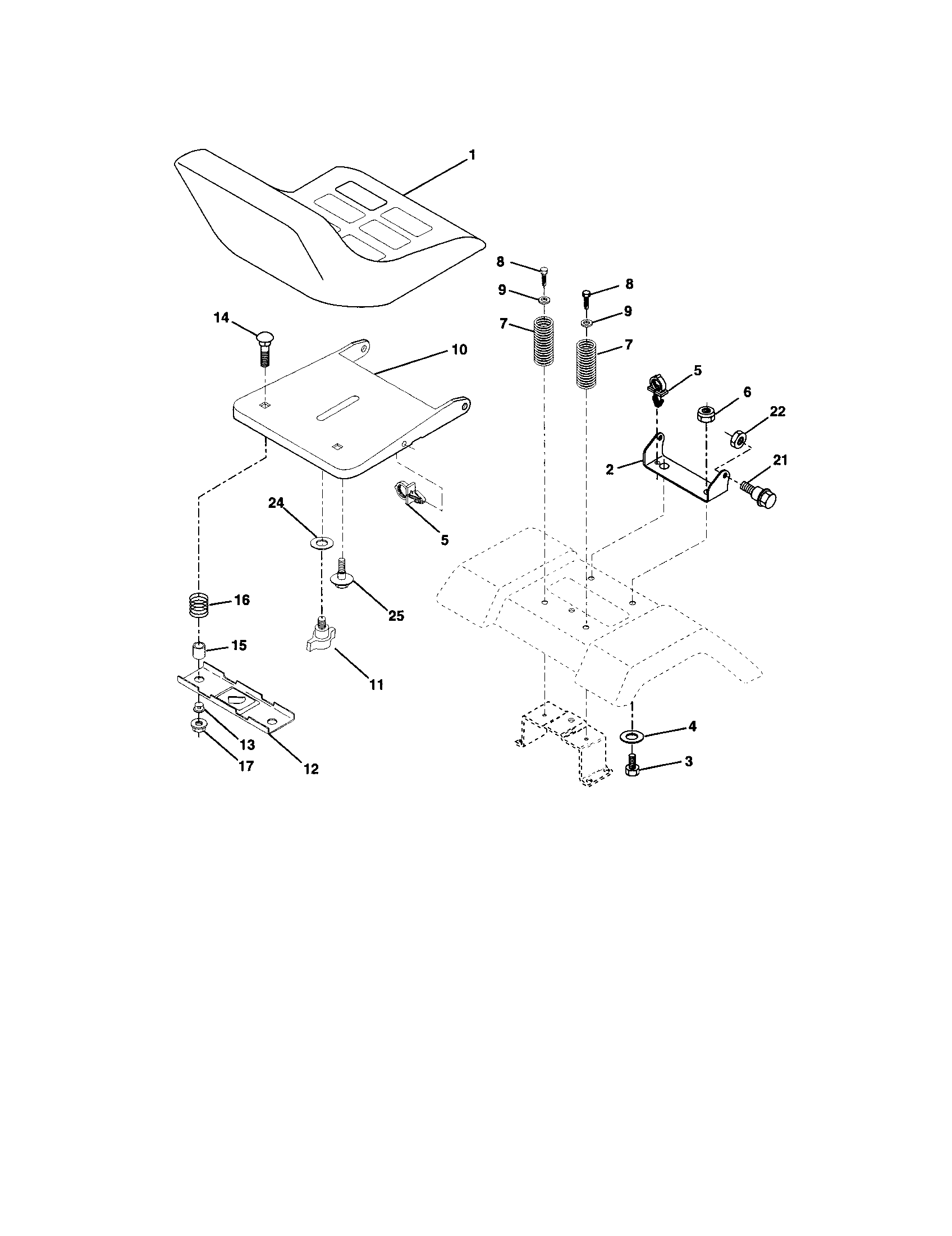 Craftsman 917271662 seat assembly diagram