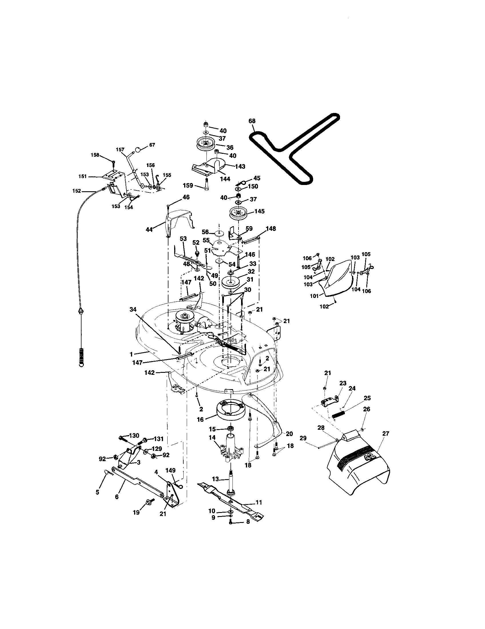 Craftsman 917271662 mower deck diagram