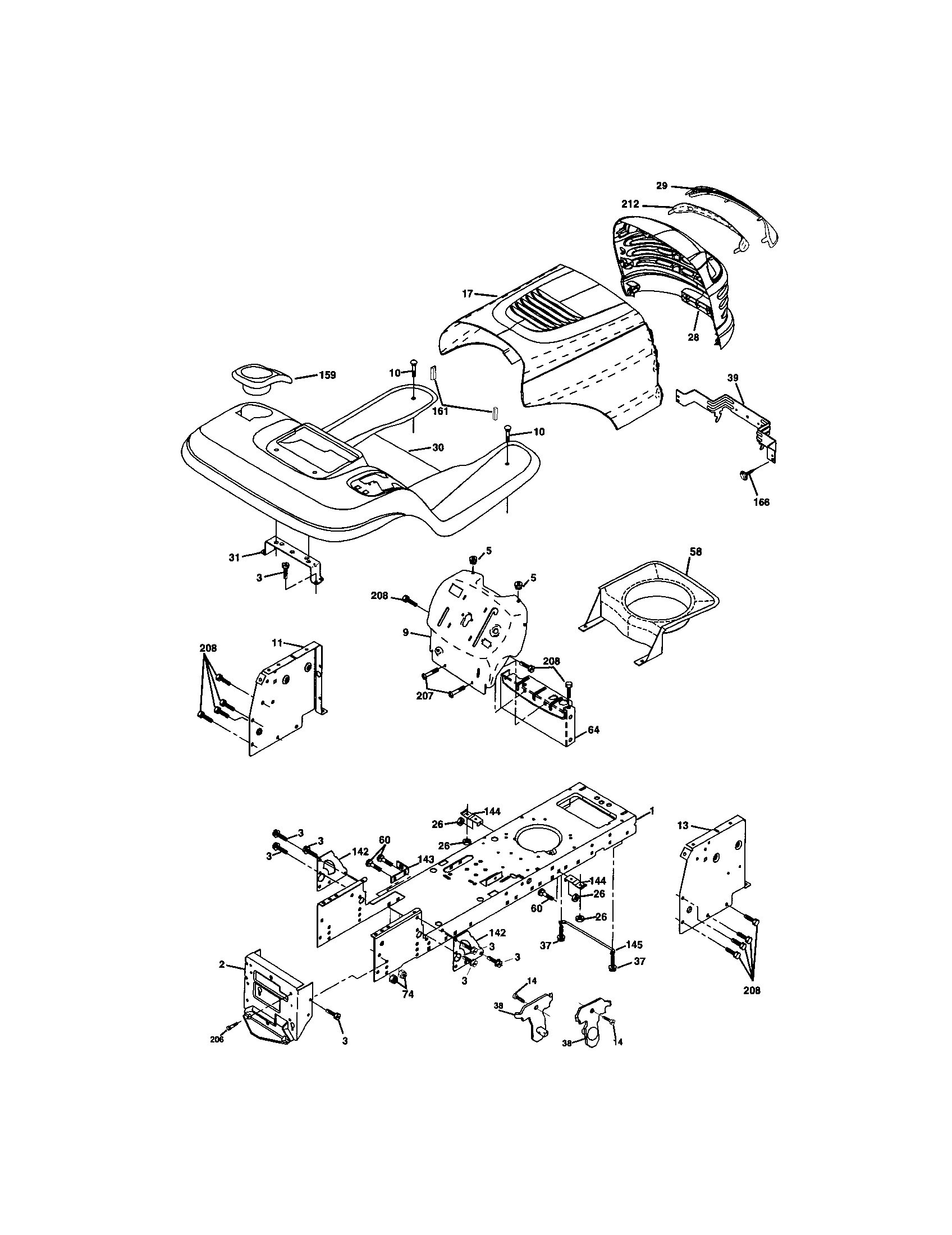 Craftsman 917271653 chassis and enclosures diagram