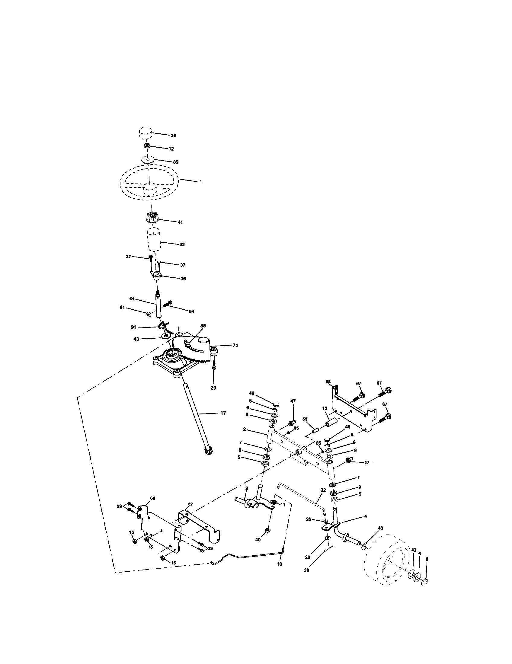 Craftsman 917271653 steering assembly diagram
