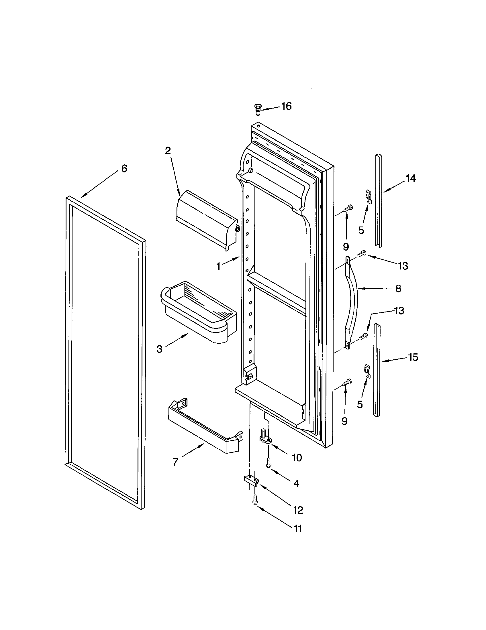 Kenmore 10653254202 refrigerator door diagram